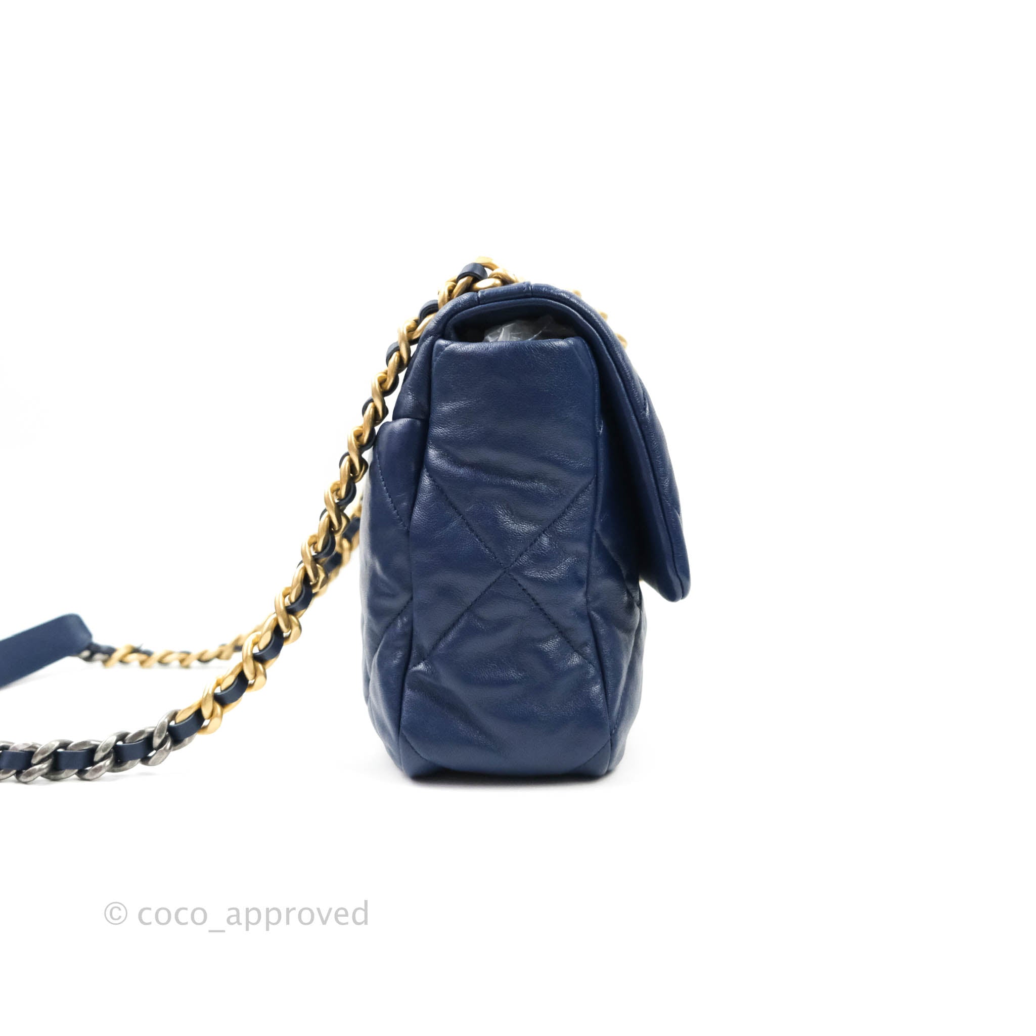 Chanel 19 Medium Blue Mixed Hardware Goatskin – Coco Approved Studio