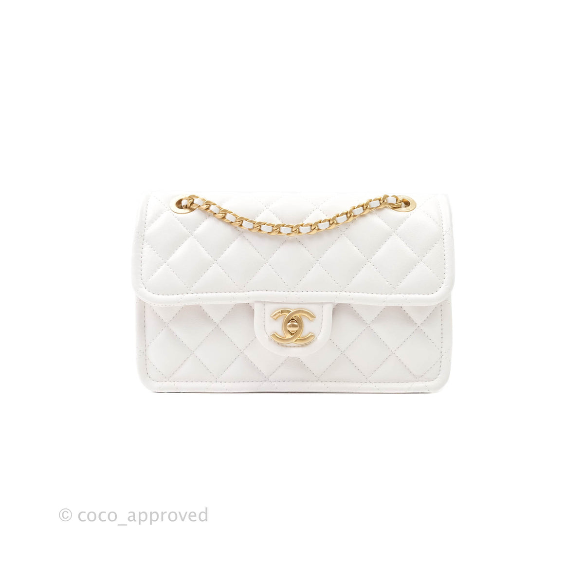 Chanel Small With Chain (O-purse-vanity With Chain) White – Coco Approved  Studio