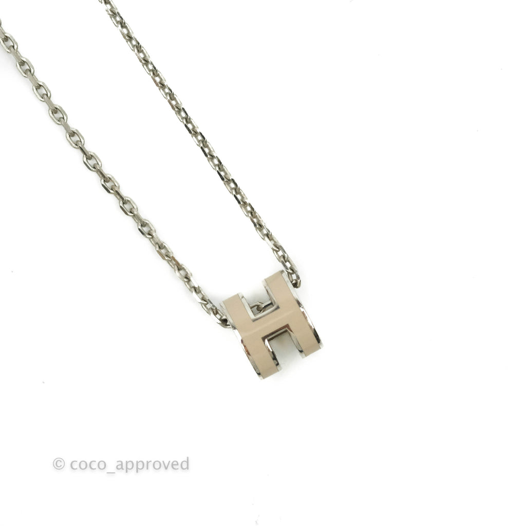 Hermès Mini Pop H Marron Glace Pendant Necklace Palladium Hardware