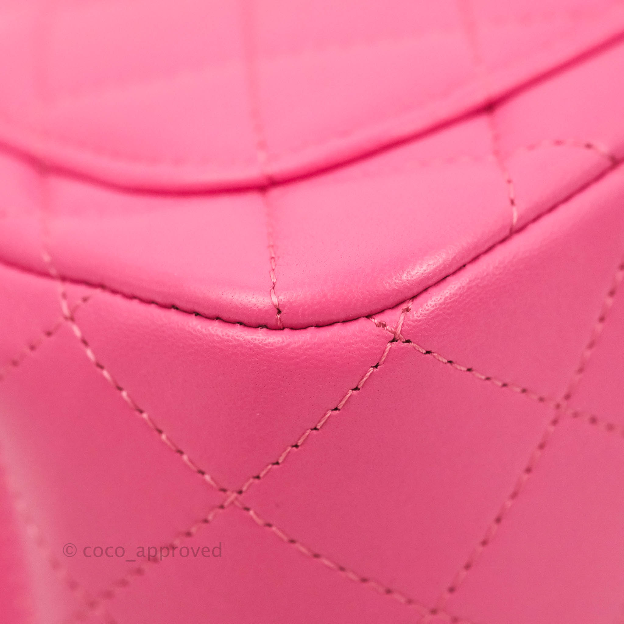 CHANEL Lambskin Quilted Mini Square Flap Pink 1296618