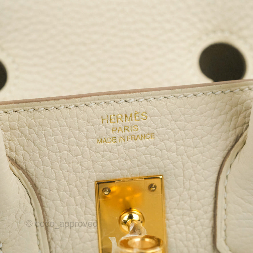 Hermes Birkin 25 Retourne Gris Perle Togo Gold Hardware – Coco