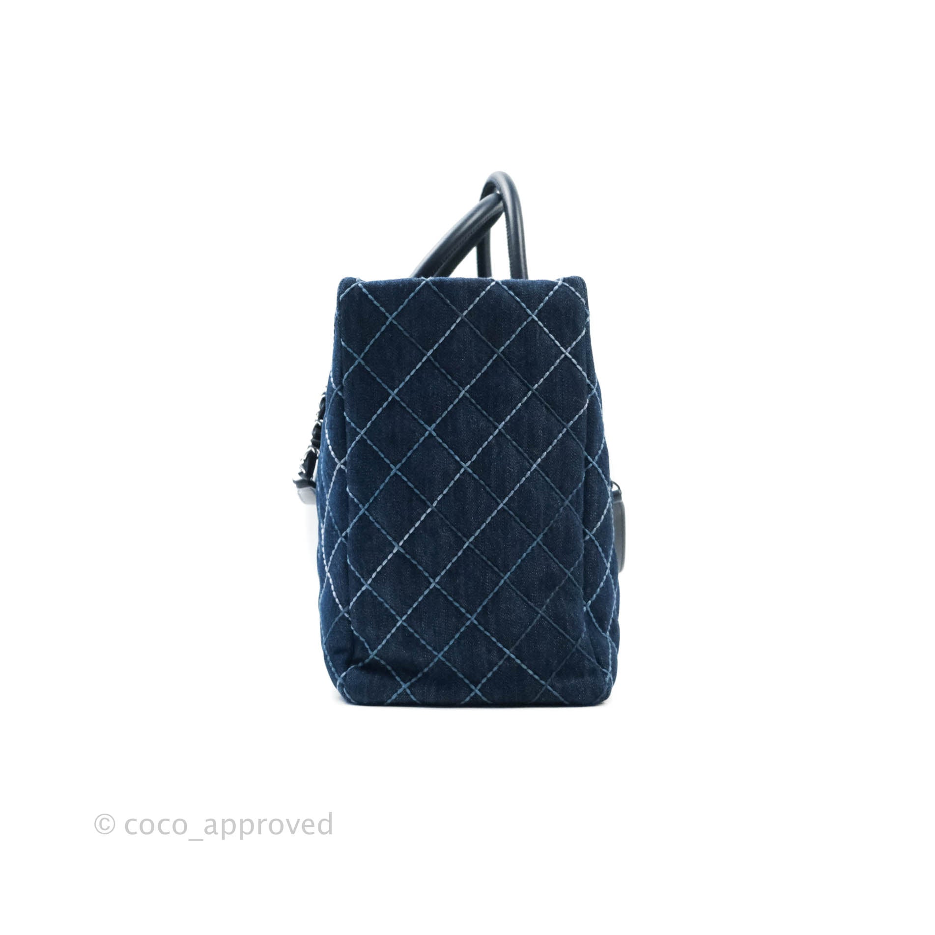 Chanel Small Quilted Coco Handle Denim Navy Lambskin Silver Hardware – Coco  Approved Studio
