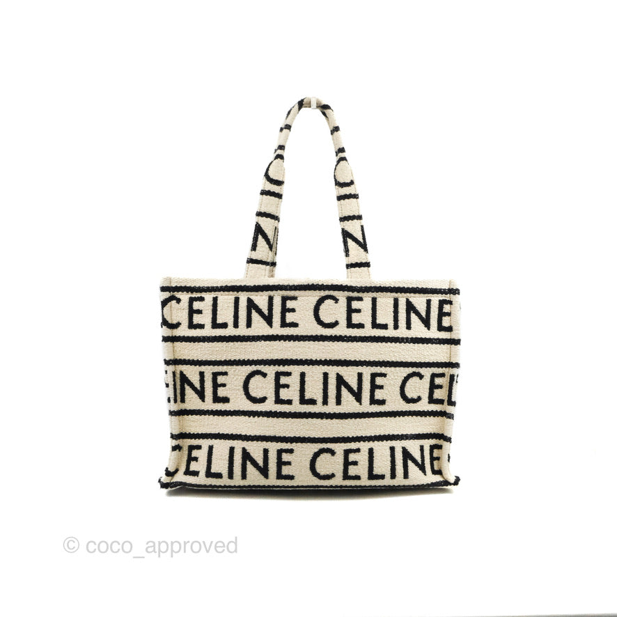 Celine Small Cabas Vertical Tote Triomphe Embroidery Black Textlie – Coco  Approved Studio
