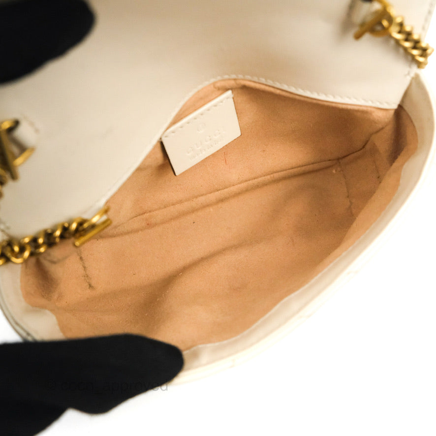 Gucci GG Marmont Matelassé Leather Super Mini Bag Navy White – Coco  Approved Studio