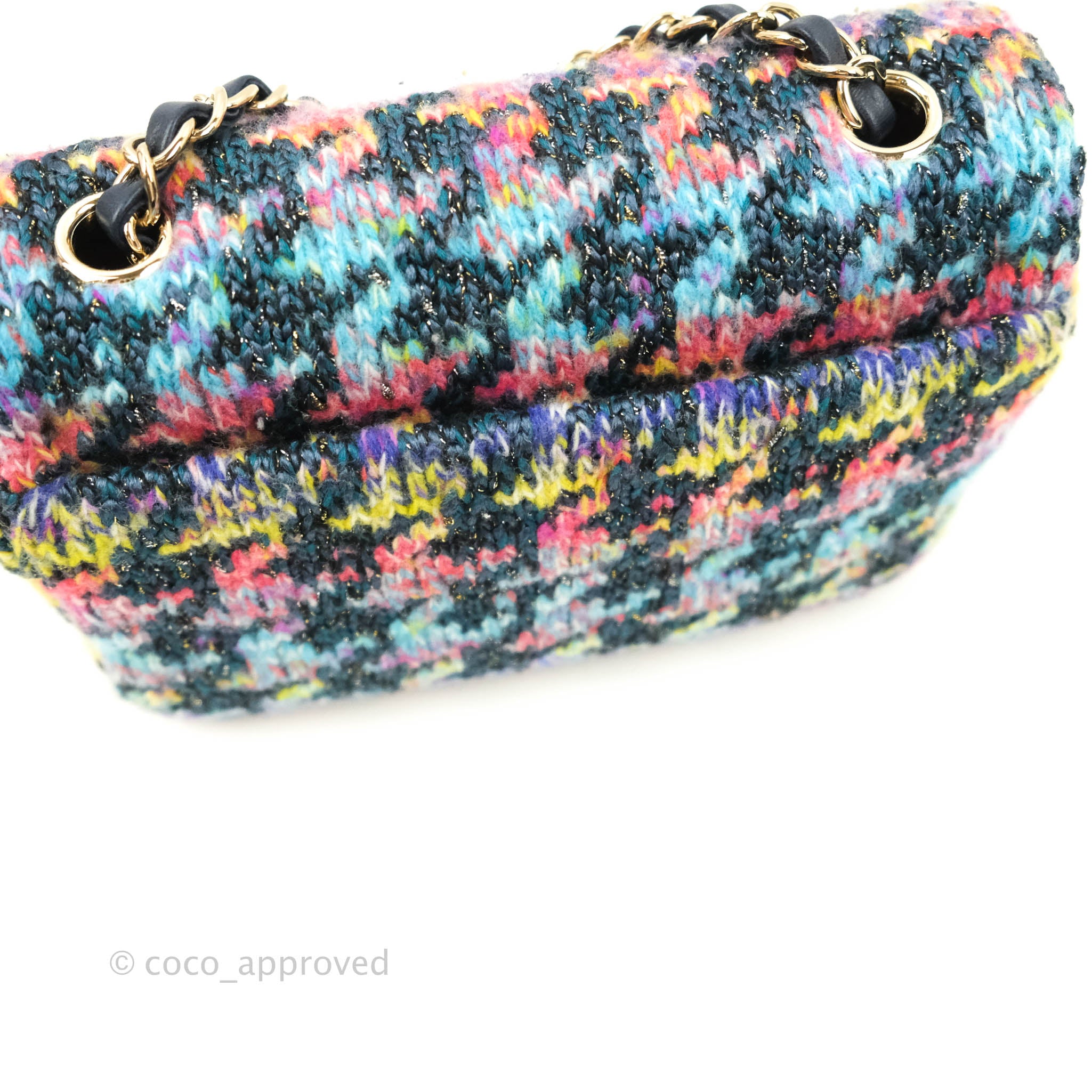 Chanel mini rectangular tweed rainbow
