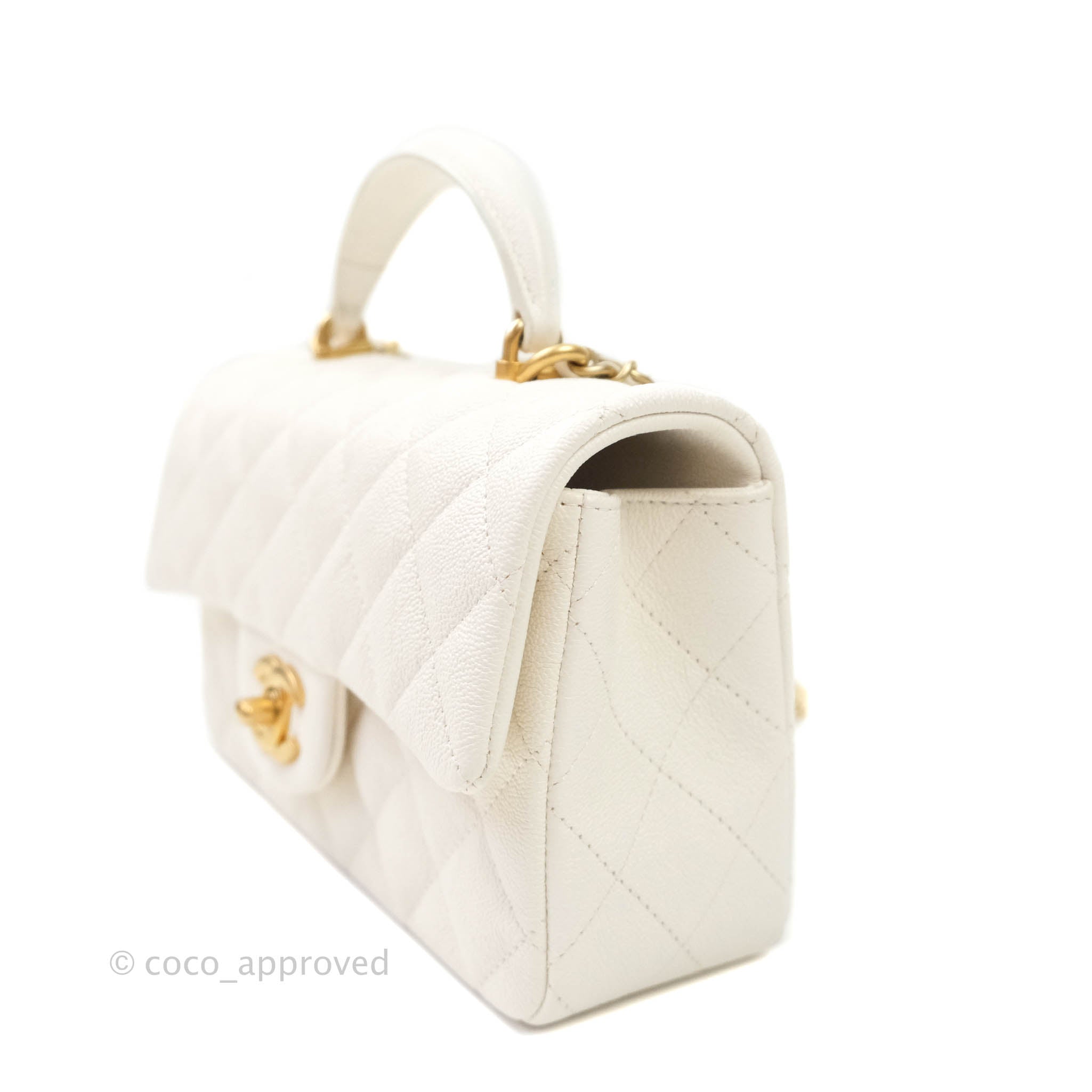 White chanel top handle bag Clearance