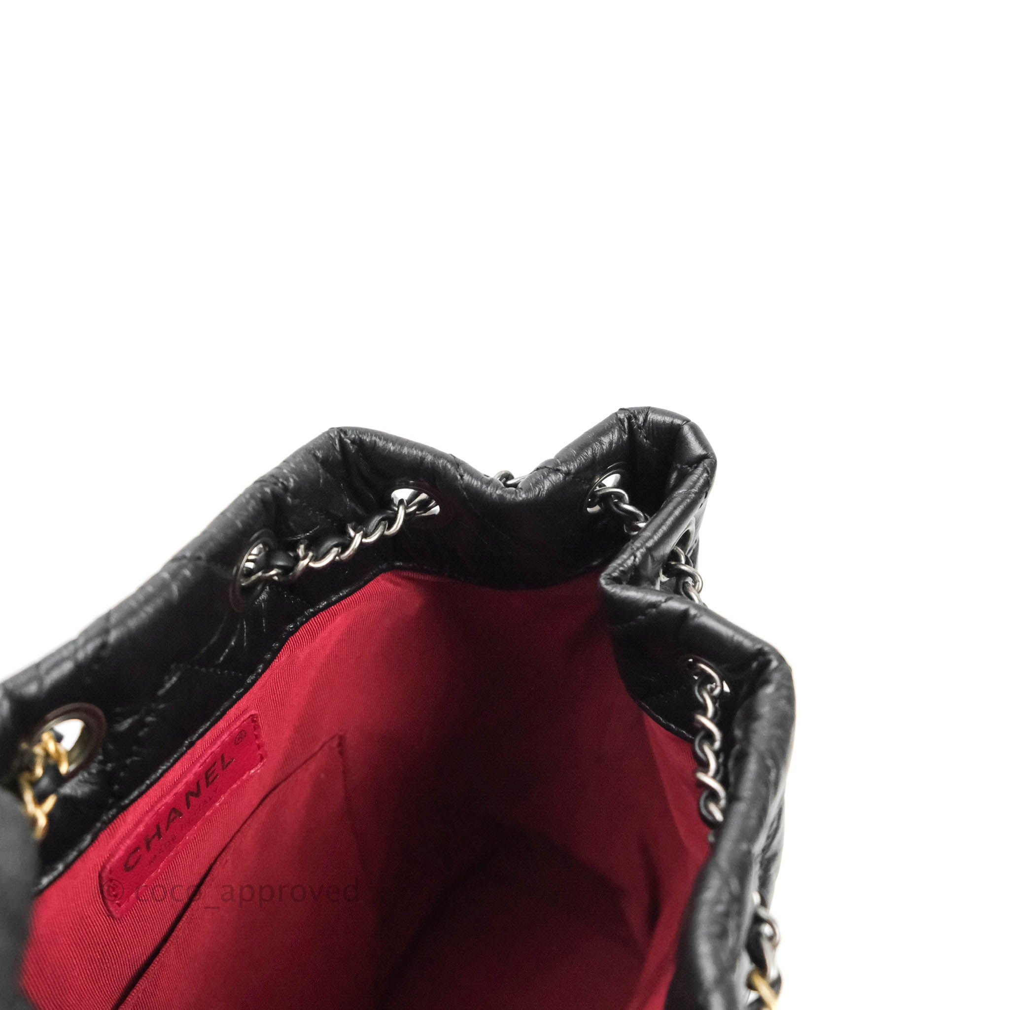 chanel gabrielle leather backpack Chanel Small Chevron Gabrielle Backpack Black Aged Calfskin – Coco Approved Studio