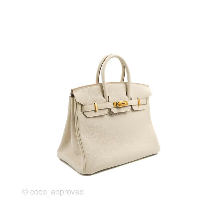 Sold) Birkin 25 Etain Clemence Gold Plated O Square Stamp – RD