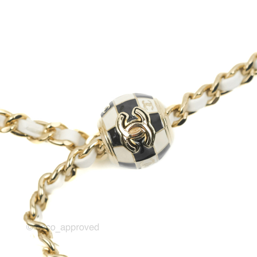 Chanel Ball Crush Vanity with Chain White Lambskin Gold Hardware