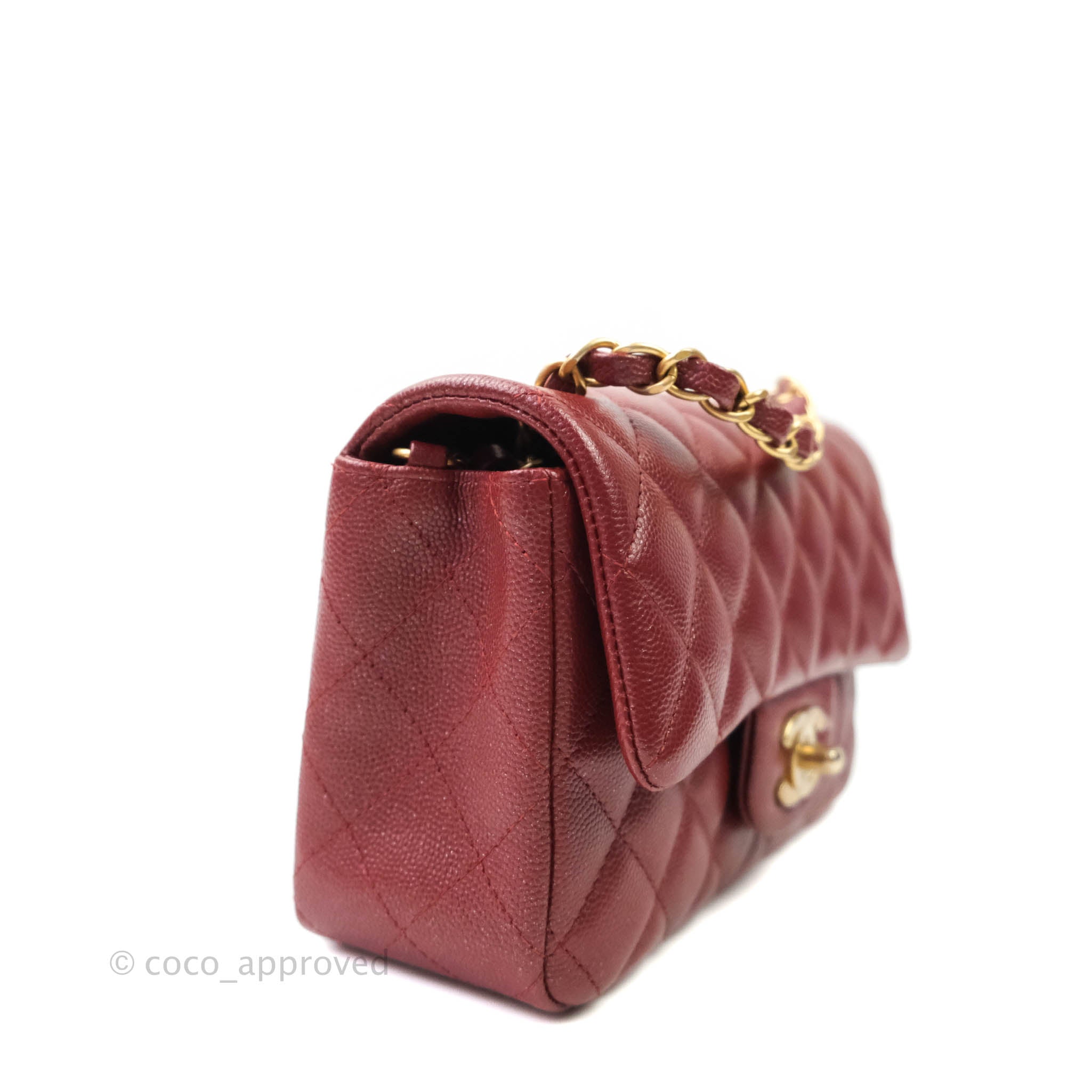 Chanel Mini flap bag burgundy Lambskin and Smythe Long Shawl