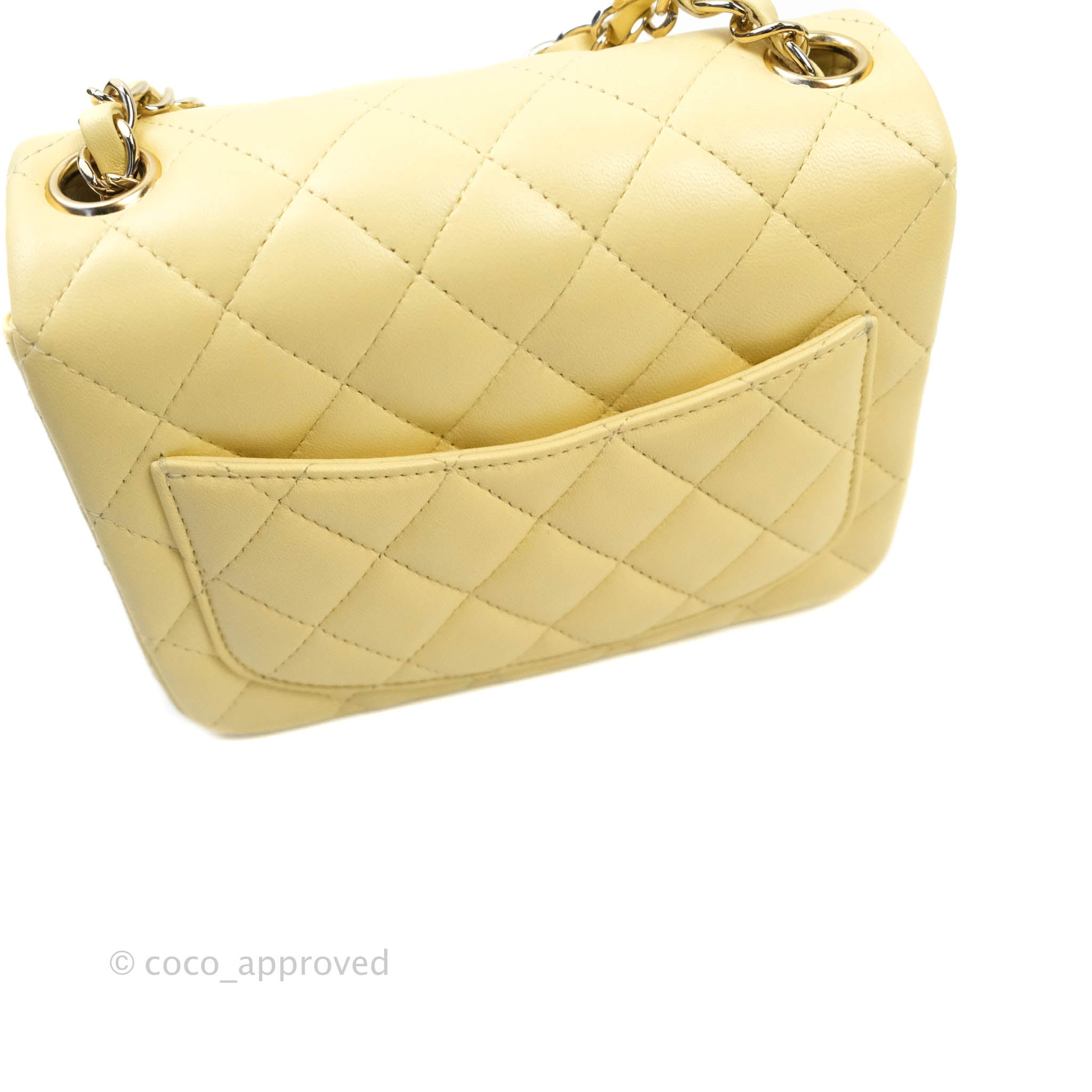 Chanel Mini Light Yellow Quilted Calfskin Classic by Ann's Fabulous Finds
