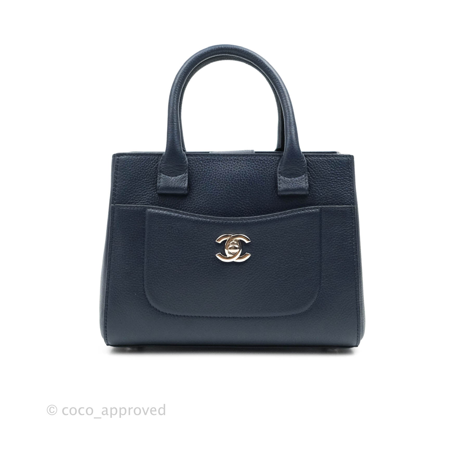 Chanel Grained Calfskin Large Neo Executive Shopper Tote Black With Hermes  Scarf Very Good
