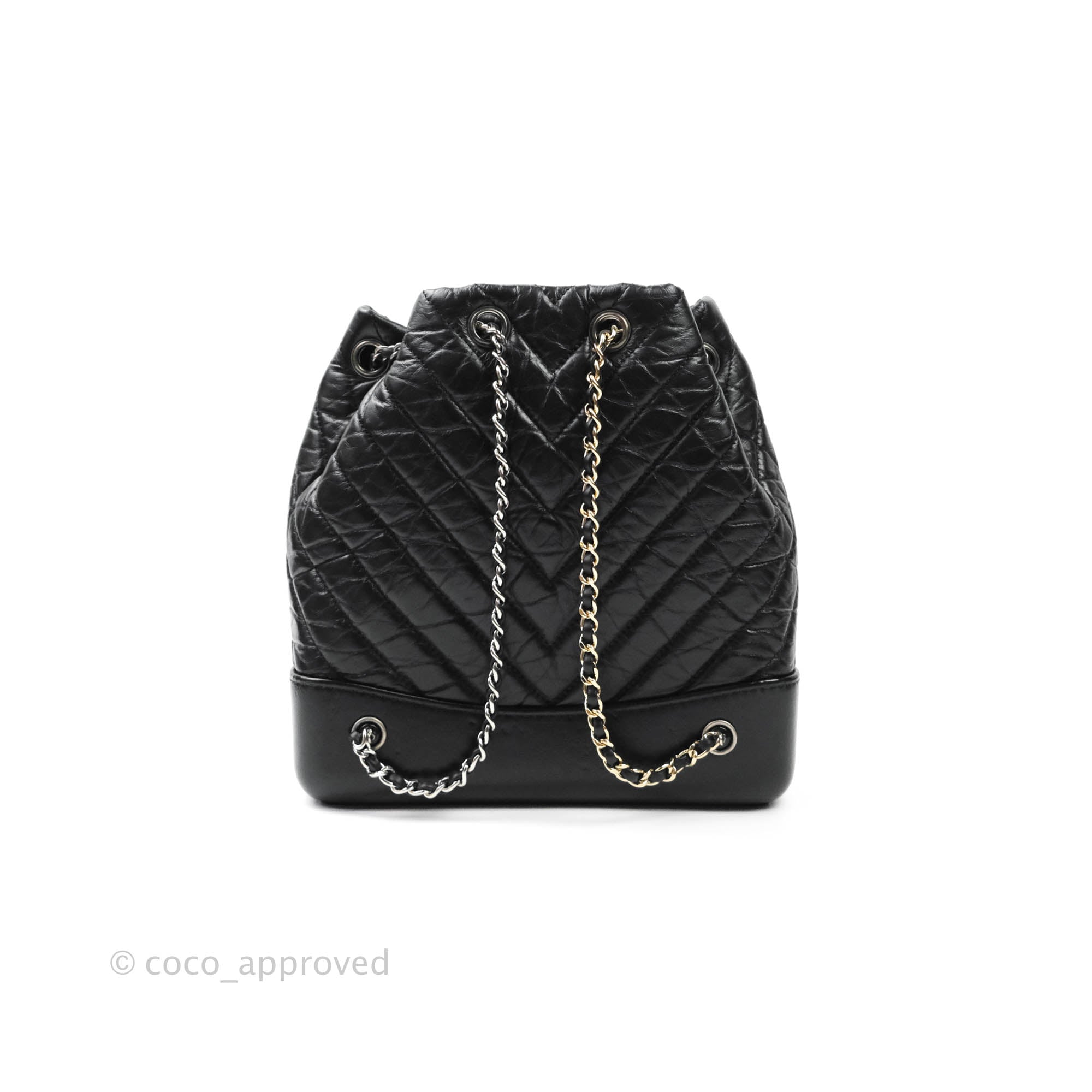 Chanel Black Quilted Leather Small Gabrielle Backpack Chanel