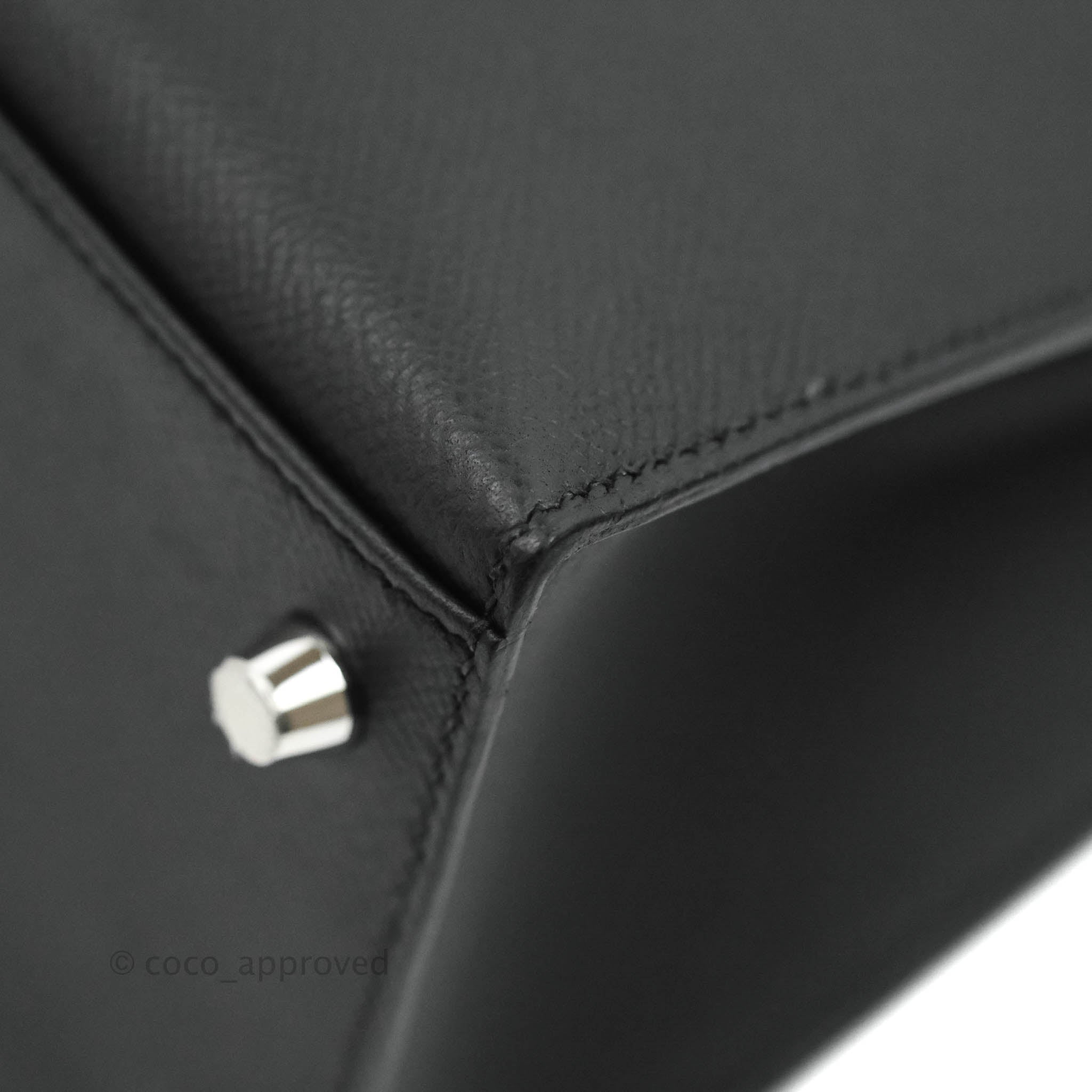 Hermes Kelly Sellier 28 Black Epsom Palladium Hardware – Madison