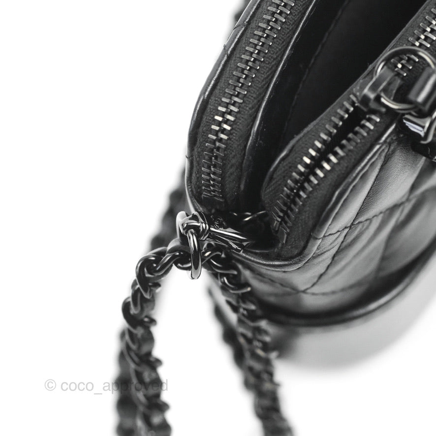 Chanel Gabrielle Clutch With Chain Aged Calfskin So Black
