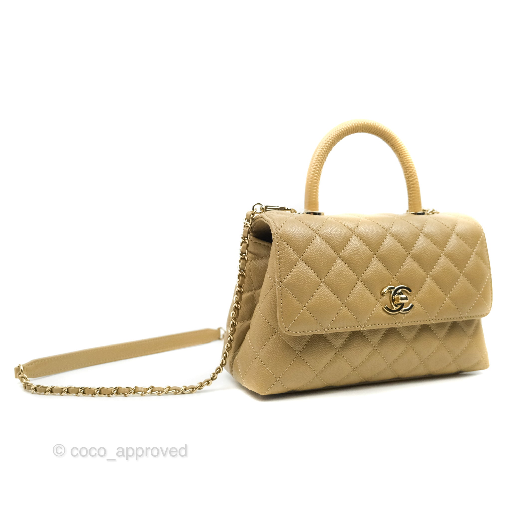 Coco handle leather handbag Chanel Beige in Leather - 33380901