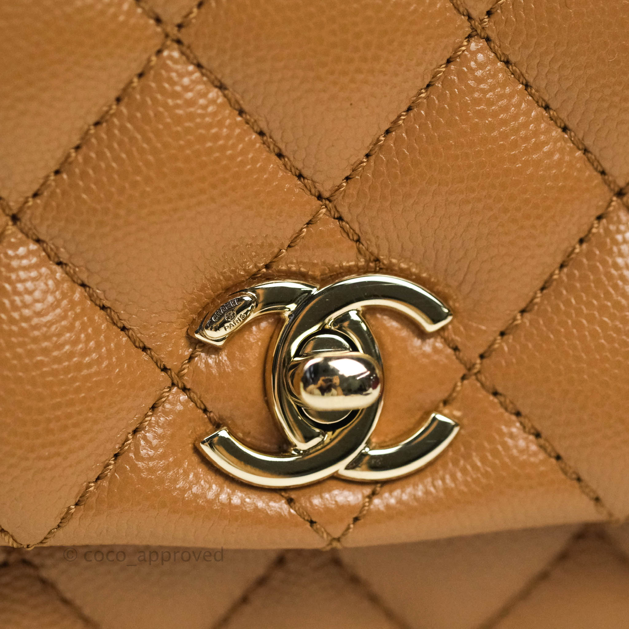 Chanel Coco Handle Mini, Dark Beige Caviar with Gold Hardware, New in Box  WA001