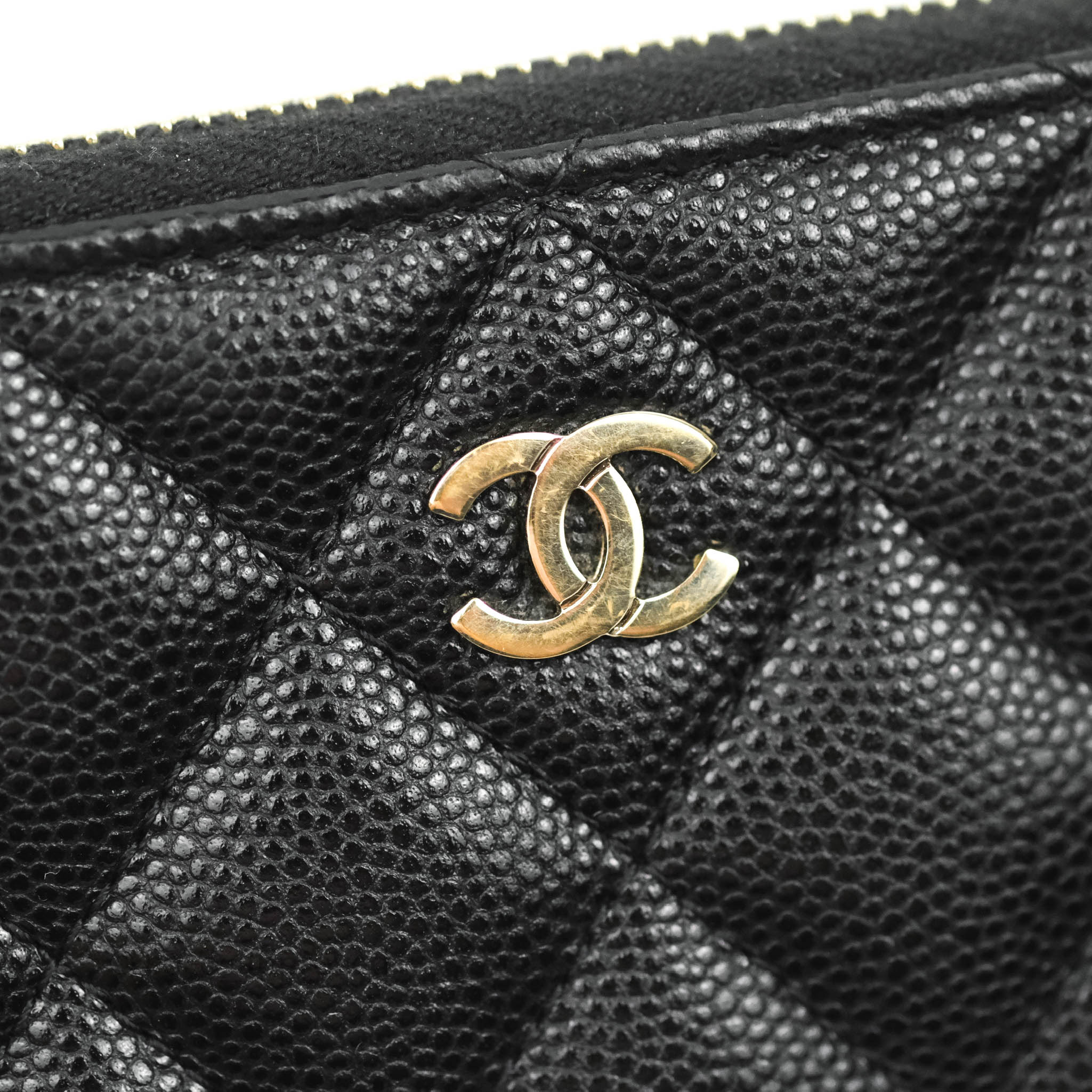 Chanel Caviar Quilted Key Holder Case Black