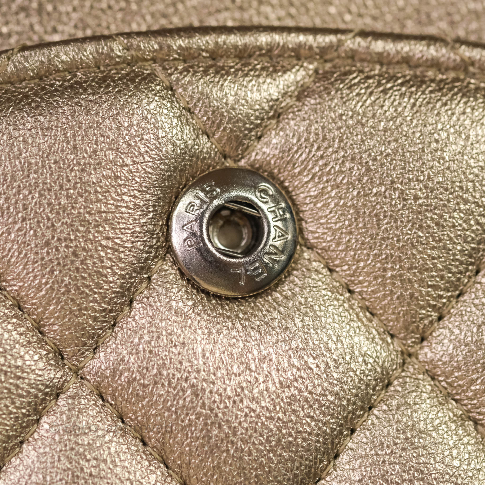 Chanel Classic M/L Medium Double Flap Metallic Bronze Lambskin