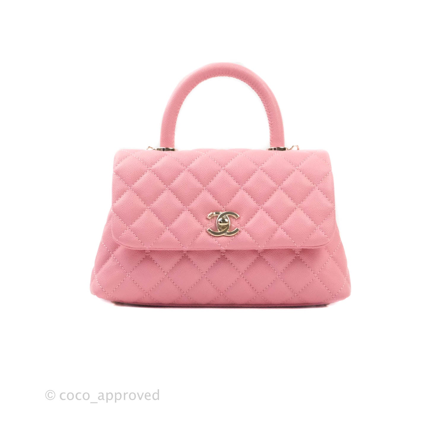 CHANEL Caviar Quilted Mini Coco Handle Flap Light Pink 1225866