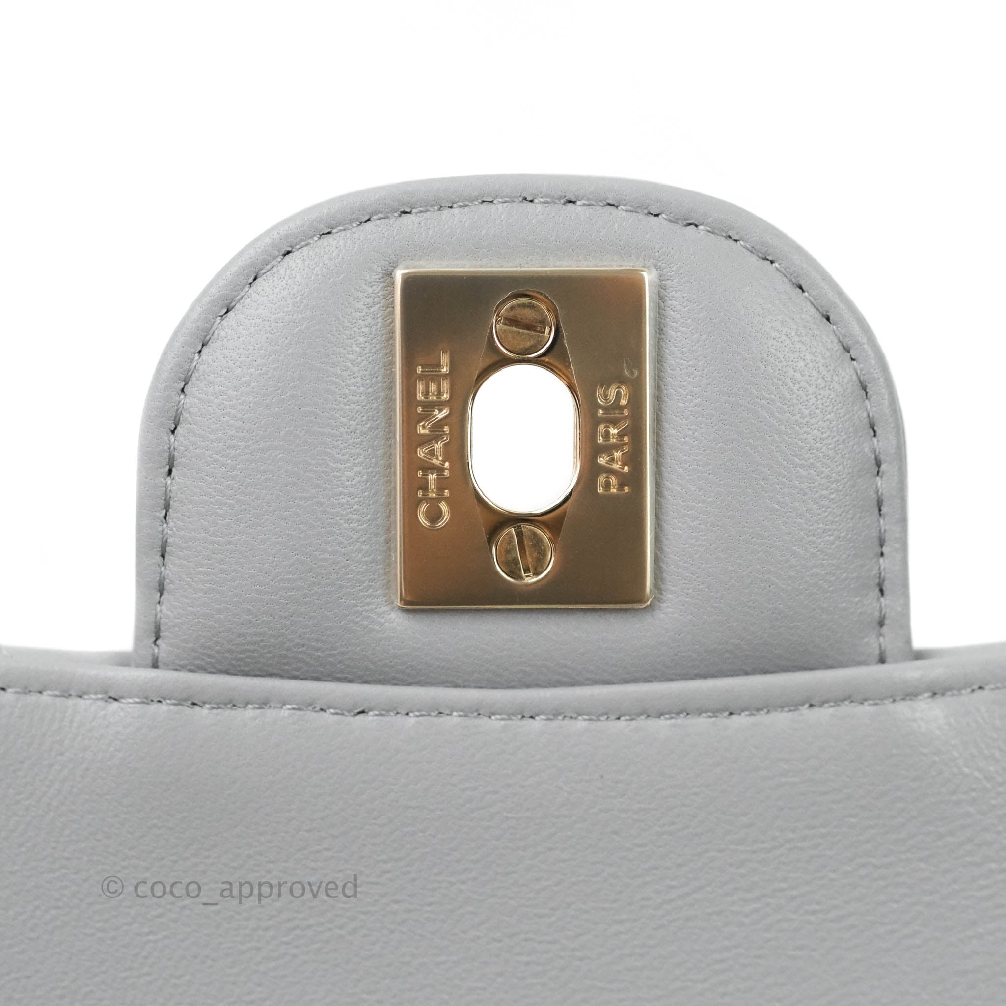 Chanel Mini Grey 20S Chevron with Gold Hardware, New in Box