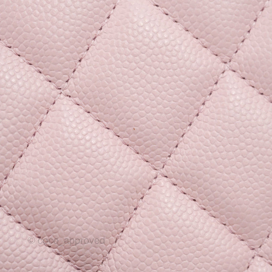 Chanel Quilted Classic Wallet on Chain WOC Light Pink Caviar