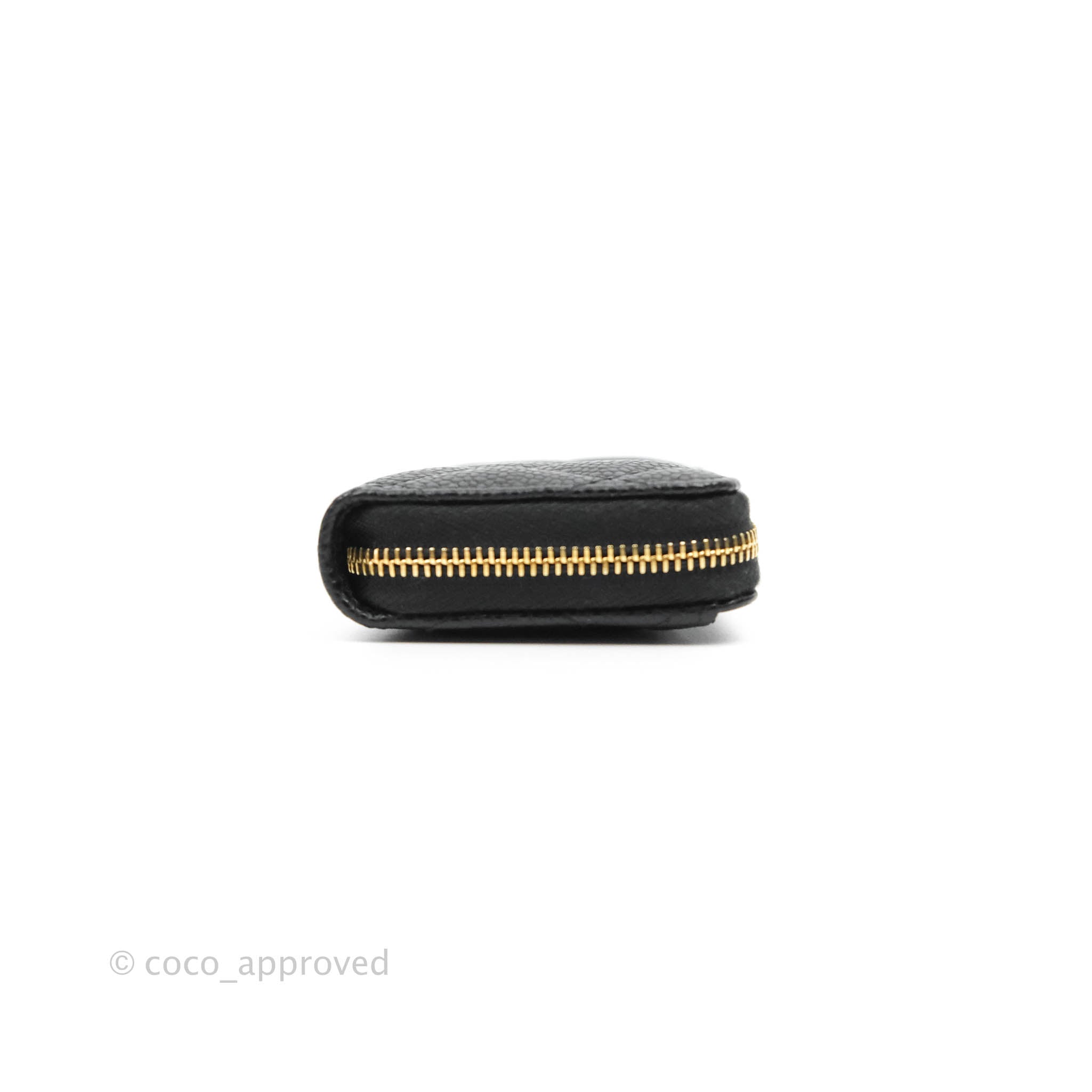 Chanel Classic Zipped Coin Purse Light Blue Caviar Gold Hardware
