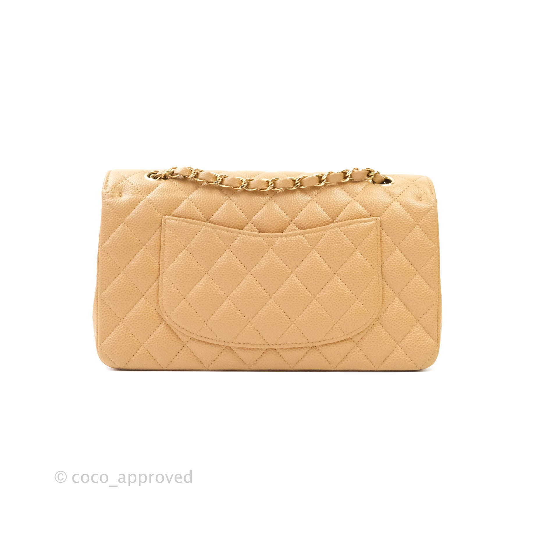 Chanel Vintage Classic Medium Double Flap Dark Beige Quilted Caviar with 24K  gold plated hardware