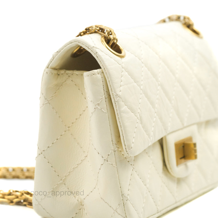 Chanel Mini Reissue 224 White Ivory Aged Calfskin Aged Gold Hardware – Coco  Approved Studio