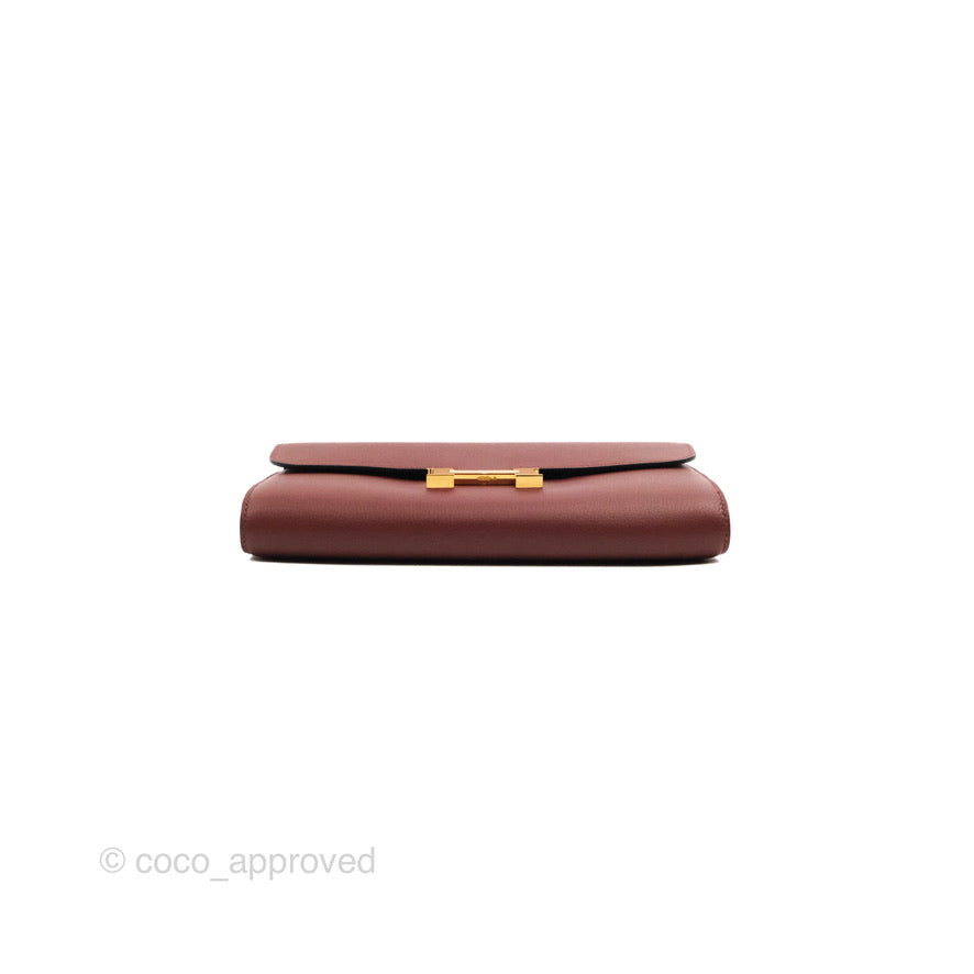 Hermès Constance Long To Go Wallet Red Rouge H Evercolor Gold Hardware –  Coco Approved Studio
