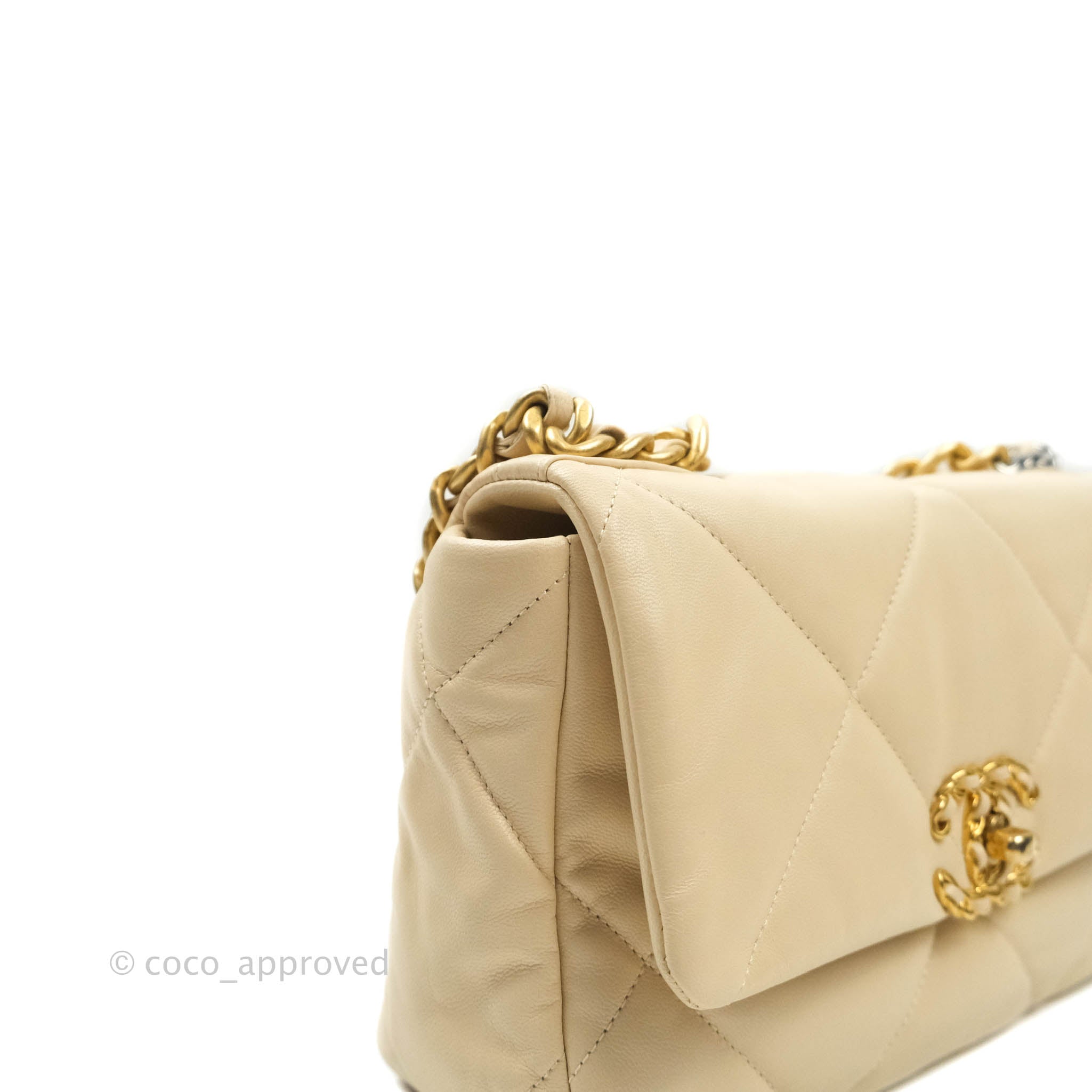 Chanel 19 Small Beige Goatskin Mixed Hardware 20S – Coco Approved Studio