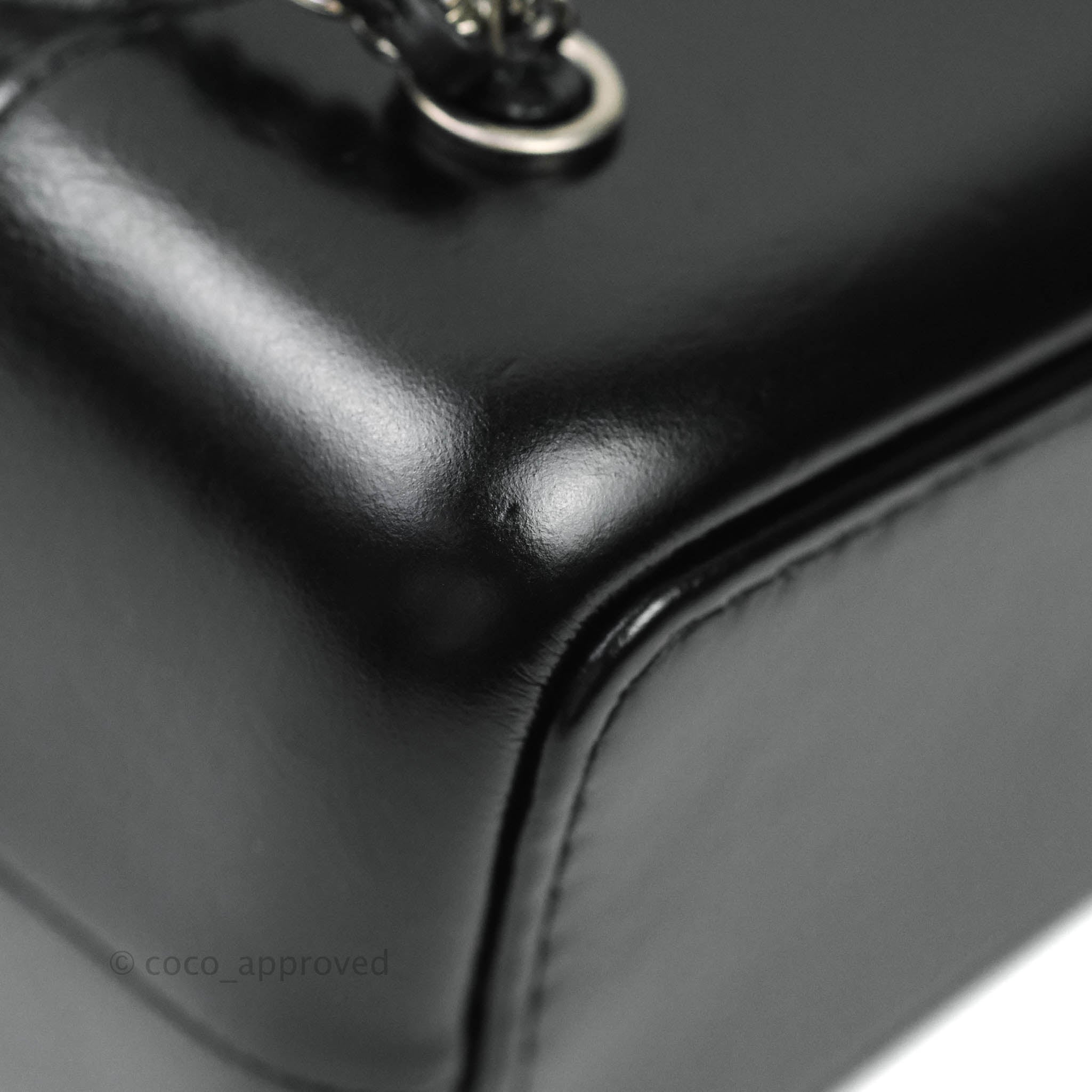 Small backpack, Calfskin & gold-tone metal, black — Fashion