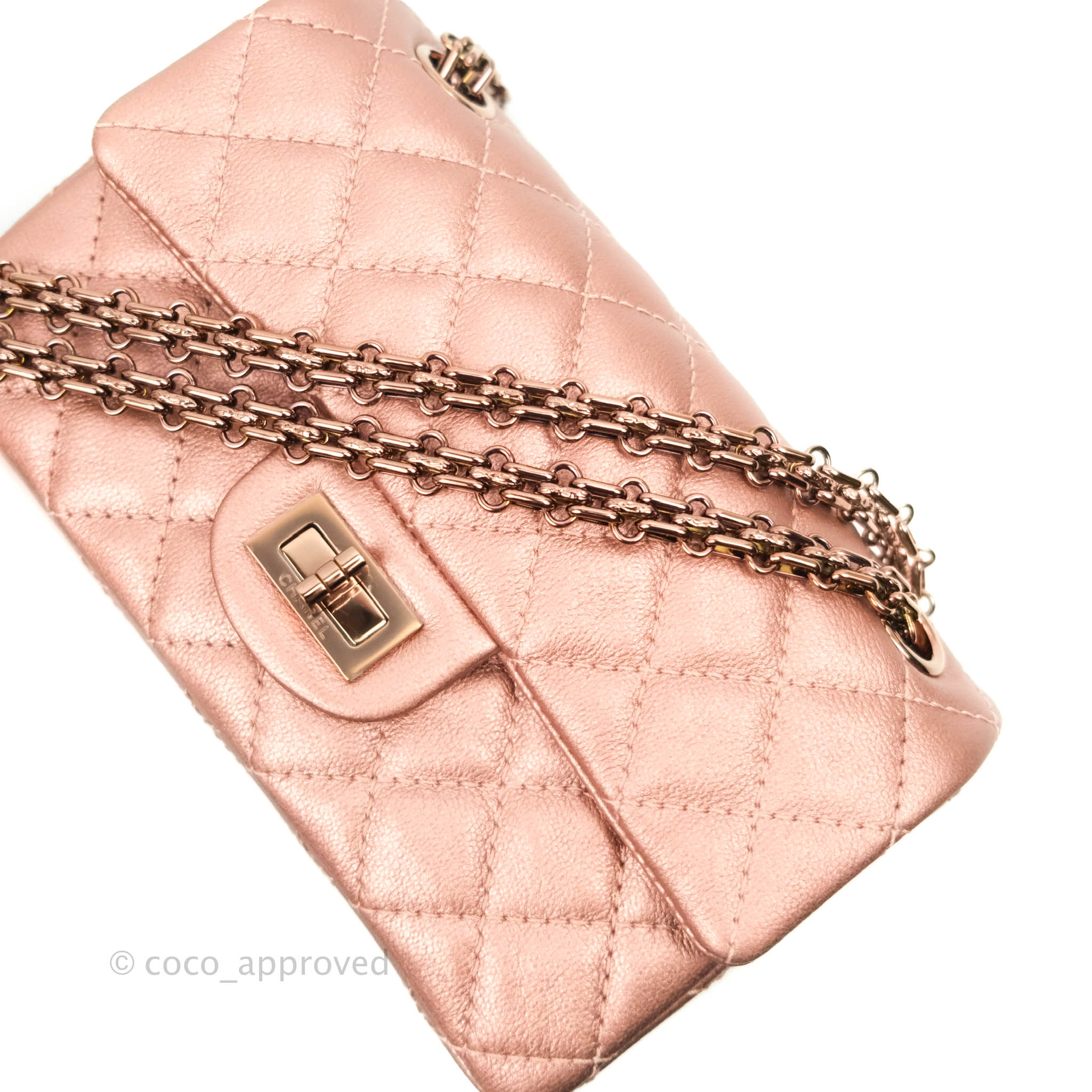Chanel Mini Reissue 224 Metallic Calfskin Rose Gold – Coco Approved Studio