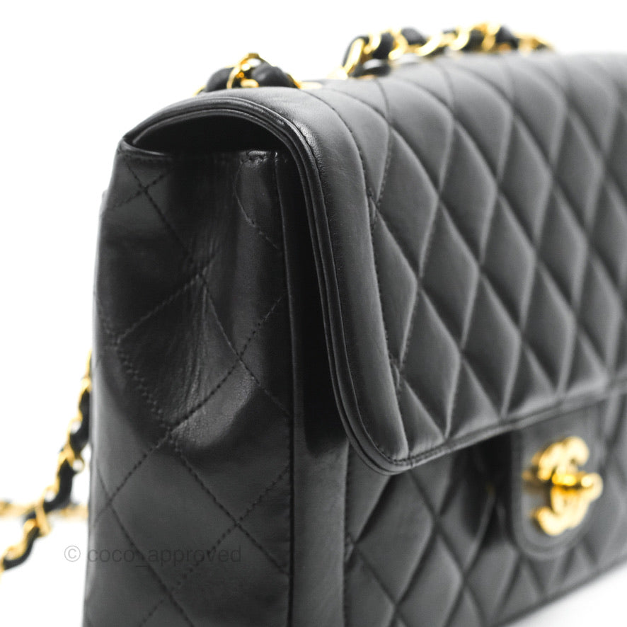 Chanel Vintage Small Classic Flap Black Lambskin 24K Gold Hardware – Coco  Approved Studio