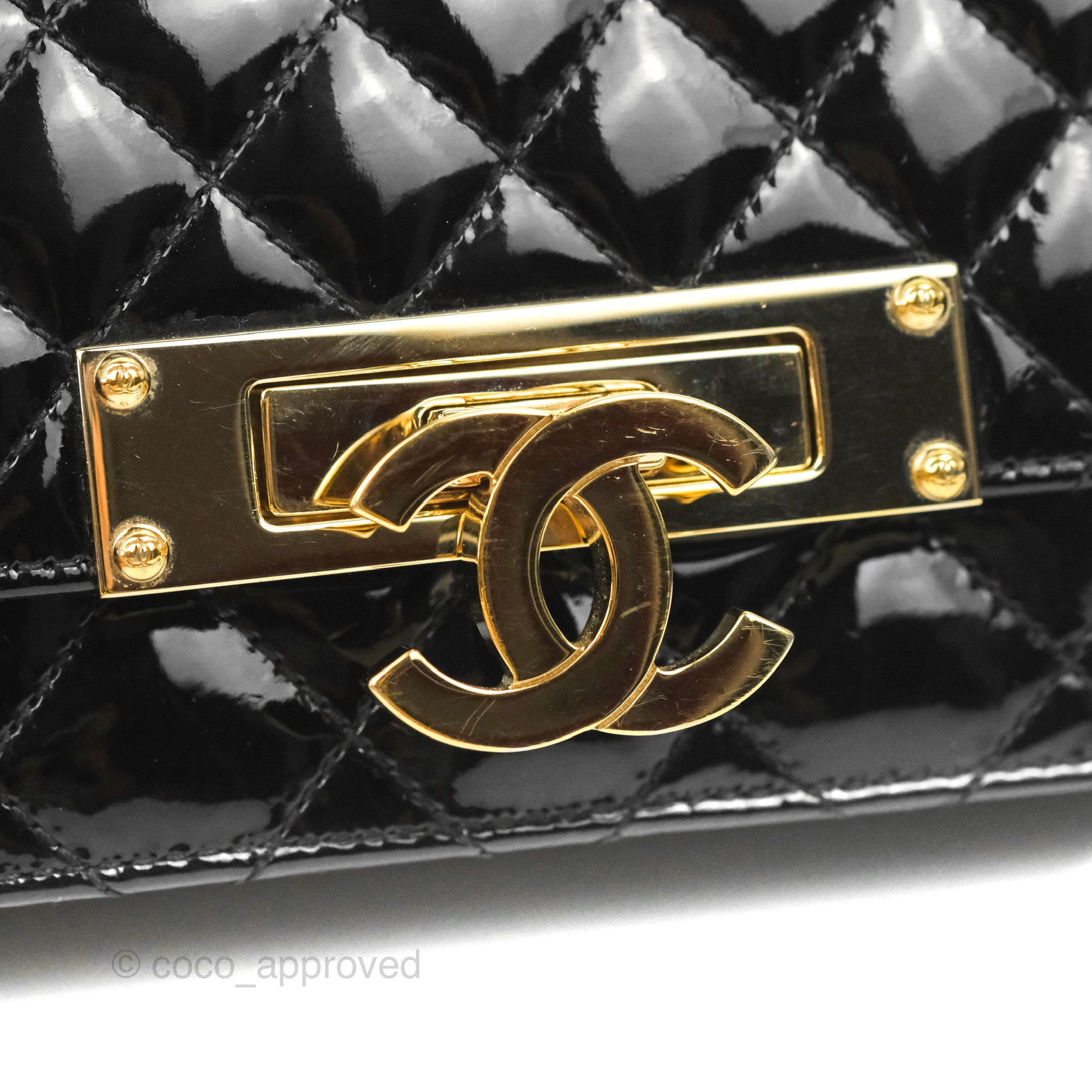 Chanel Golden Class Wallet On Chain WOC Black Patent Gold Hardware – Coco  Approved Studio