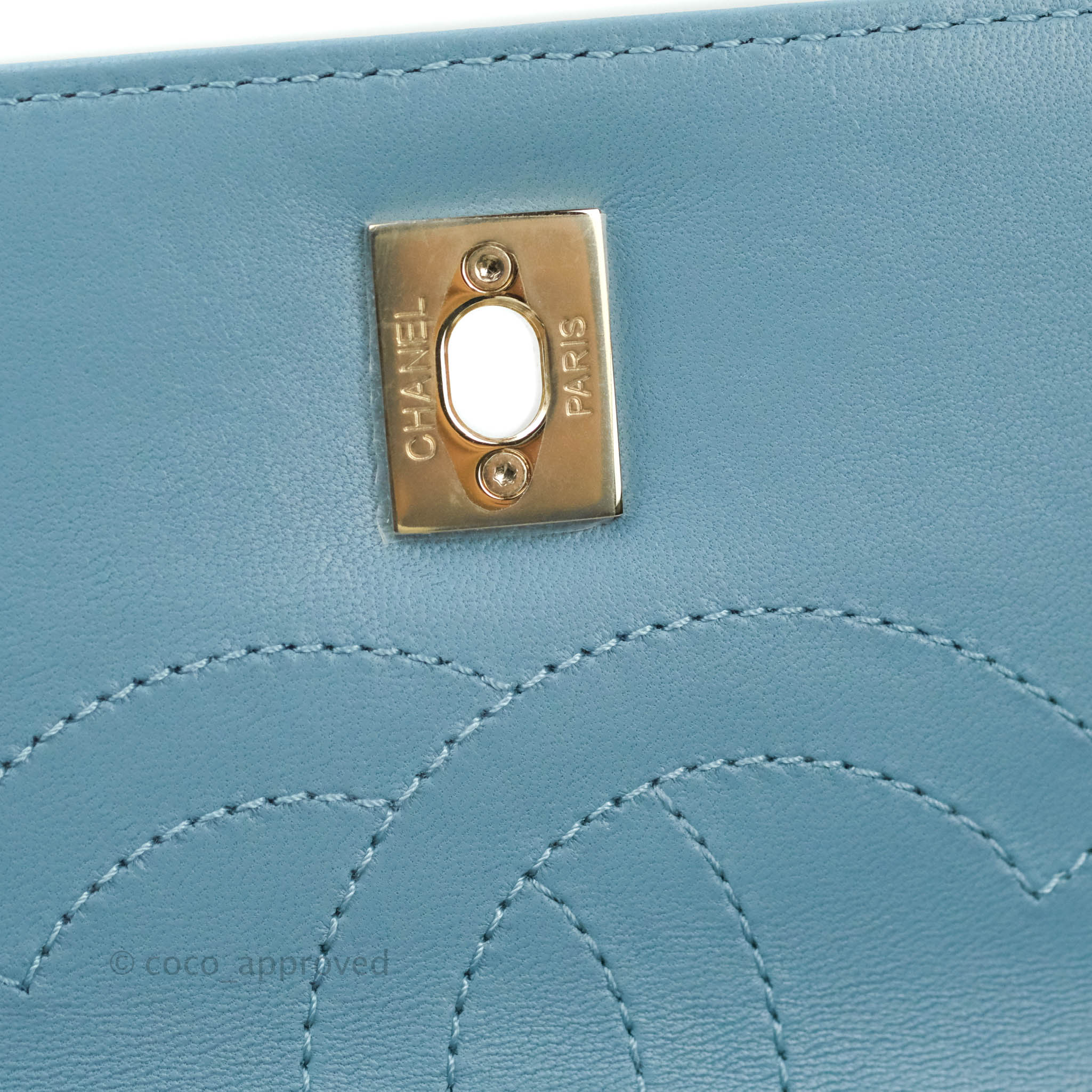 Chanel Trendy CC Chevron Small Blue Lambskin Gold Hardware