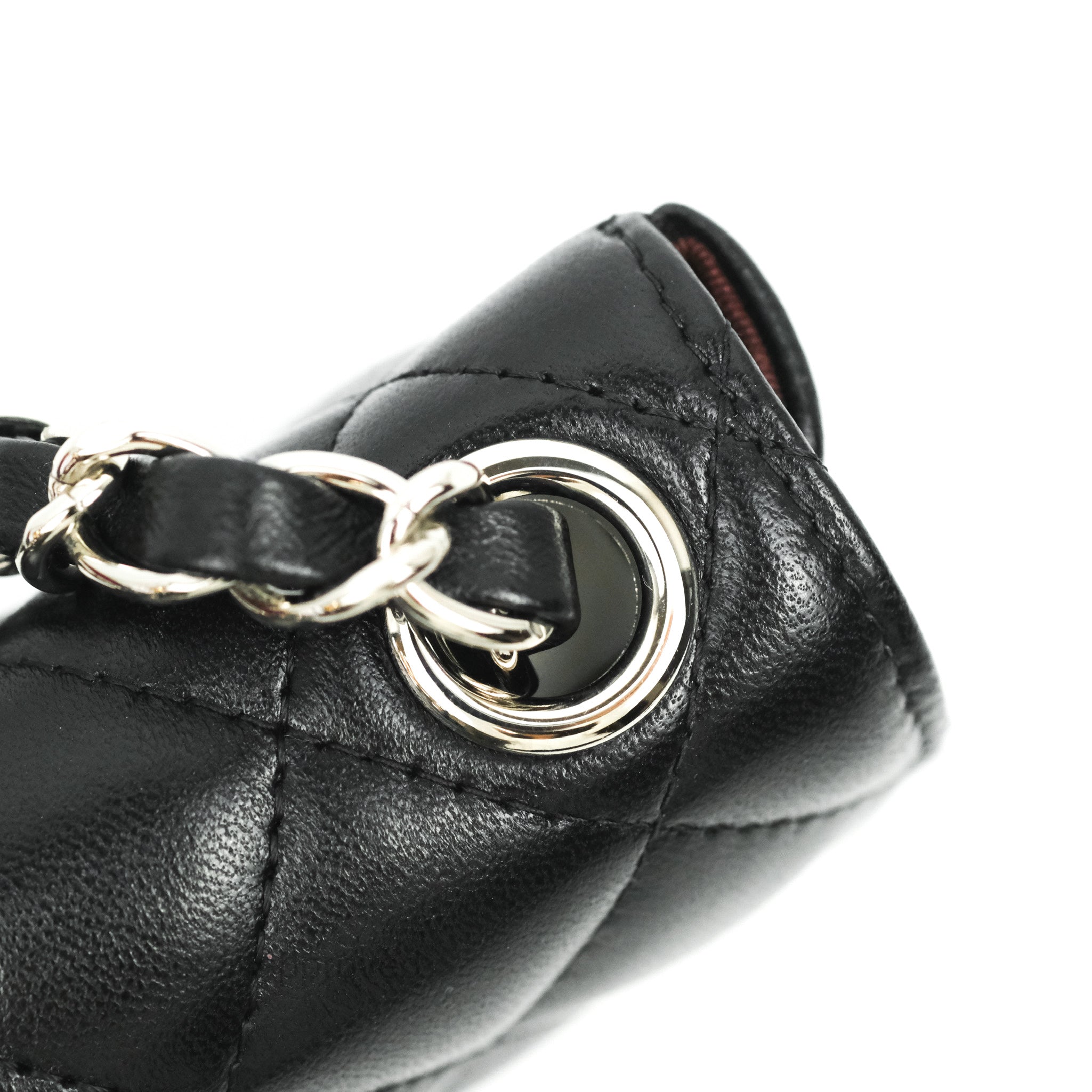 Chanel Mini Card Holder Chain Belt Bag Black Lambskin Silver Hardware –  Coco Approved Studio