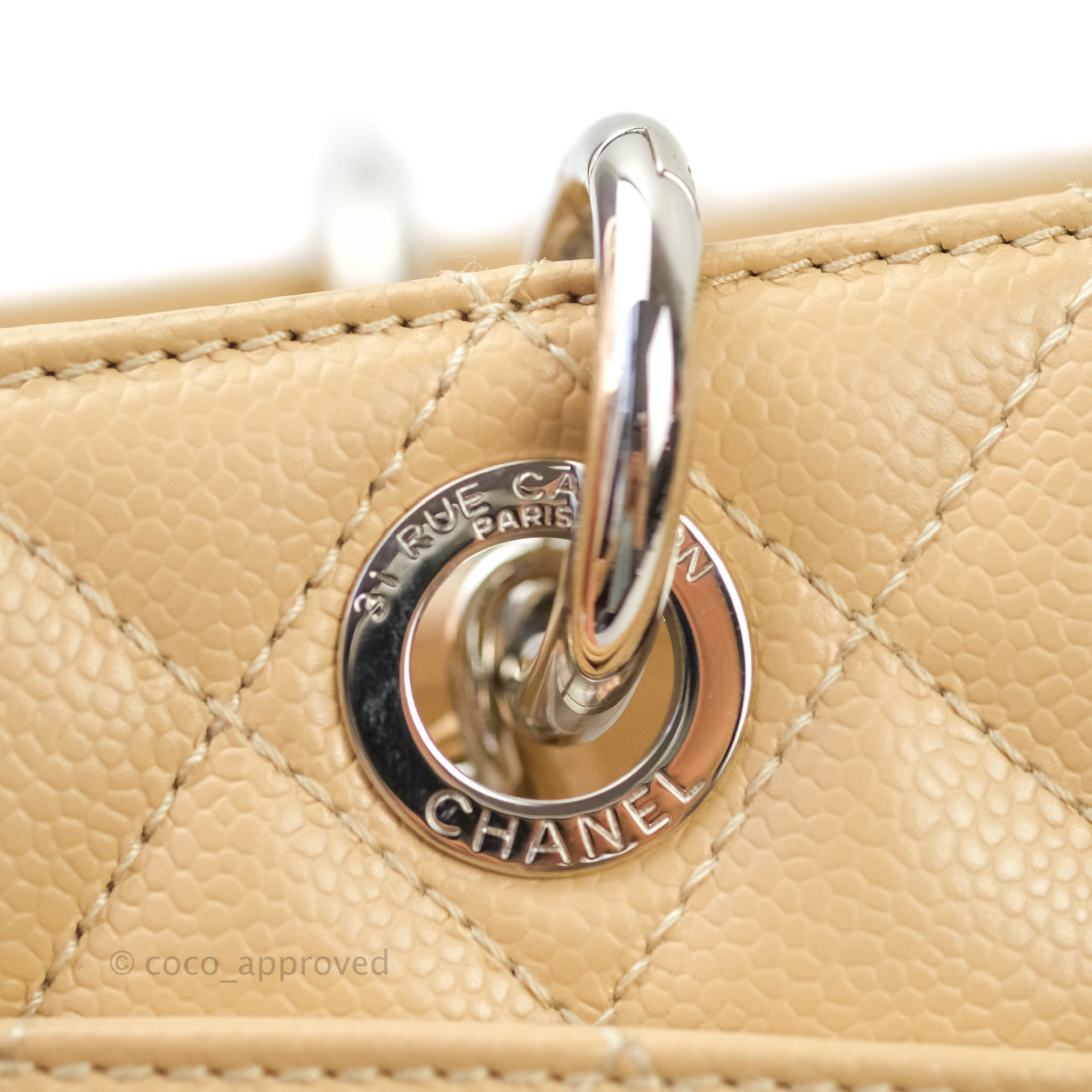 Chanel GST Beige Caviar Silver Hardware – Coco Approved Studio