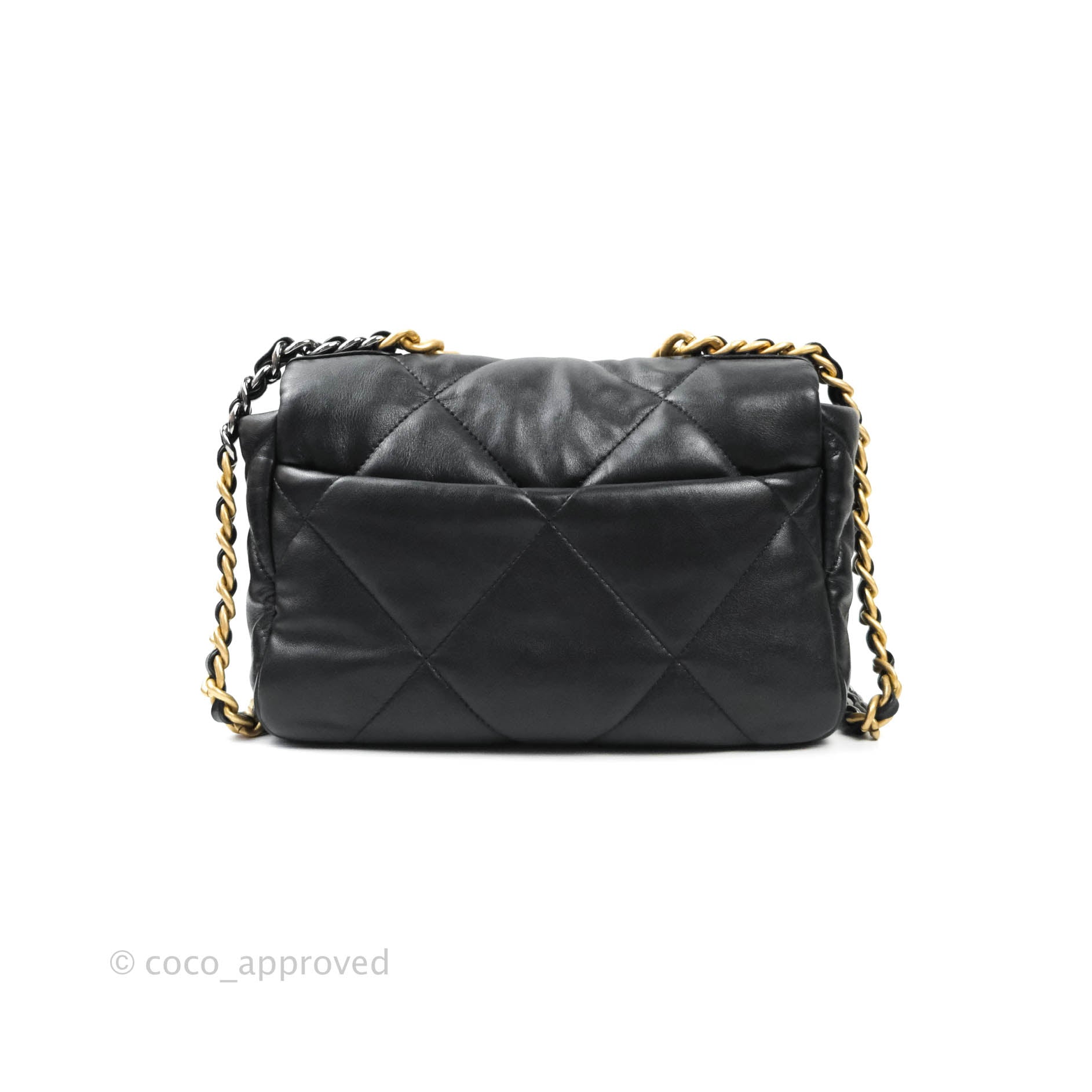 Chanel 19 Small Pouch Black Lambskin Gold Hardware – Coco Approved