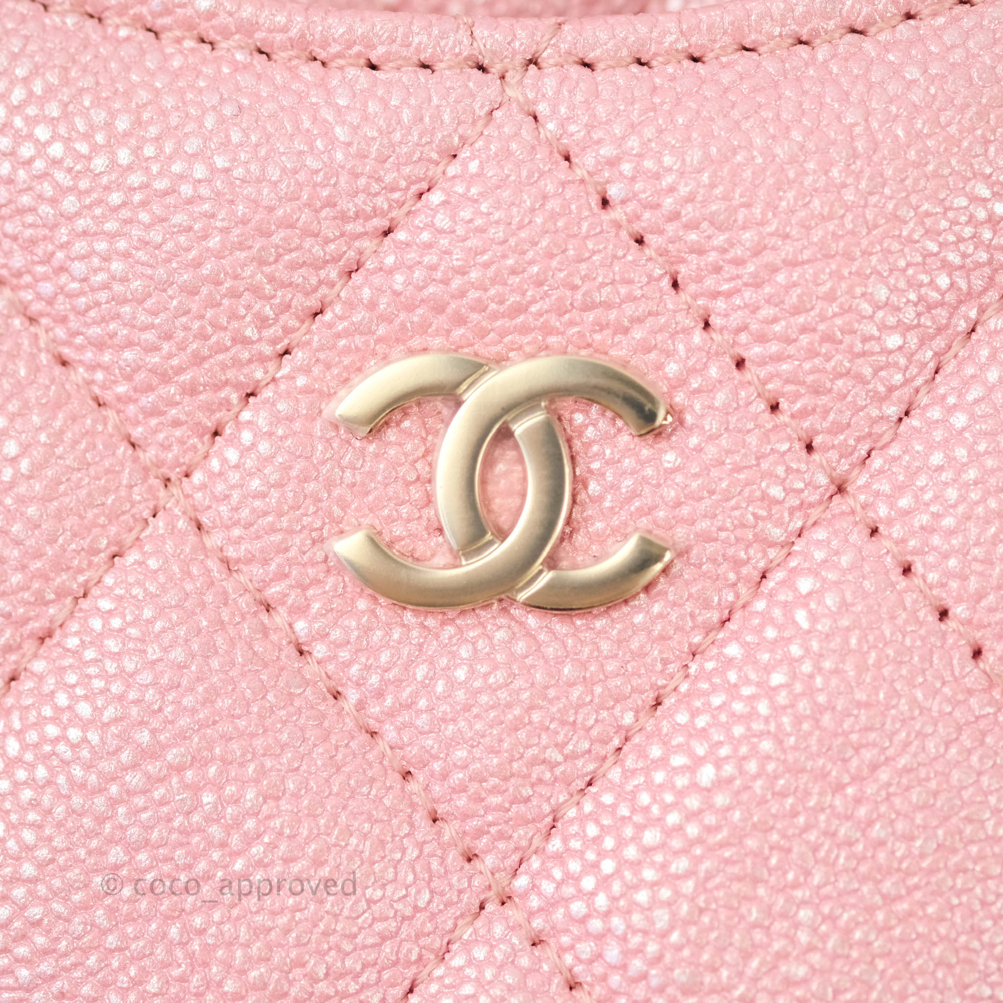 Chanel Classic Flat Iridescent Pink Caviar Wallet Pouch Gold Hardware –  Coco Approved Studio