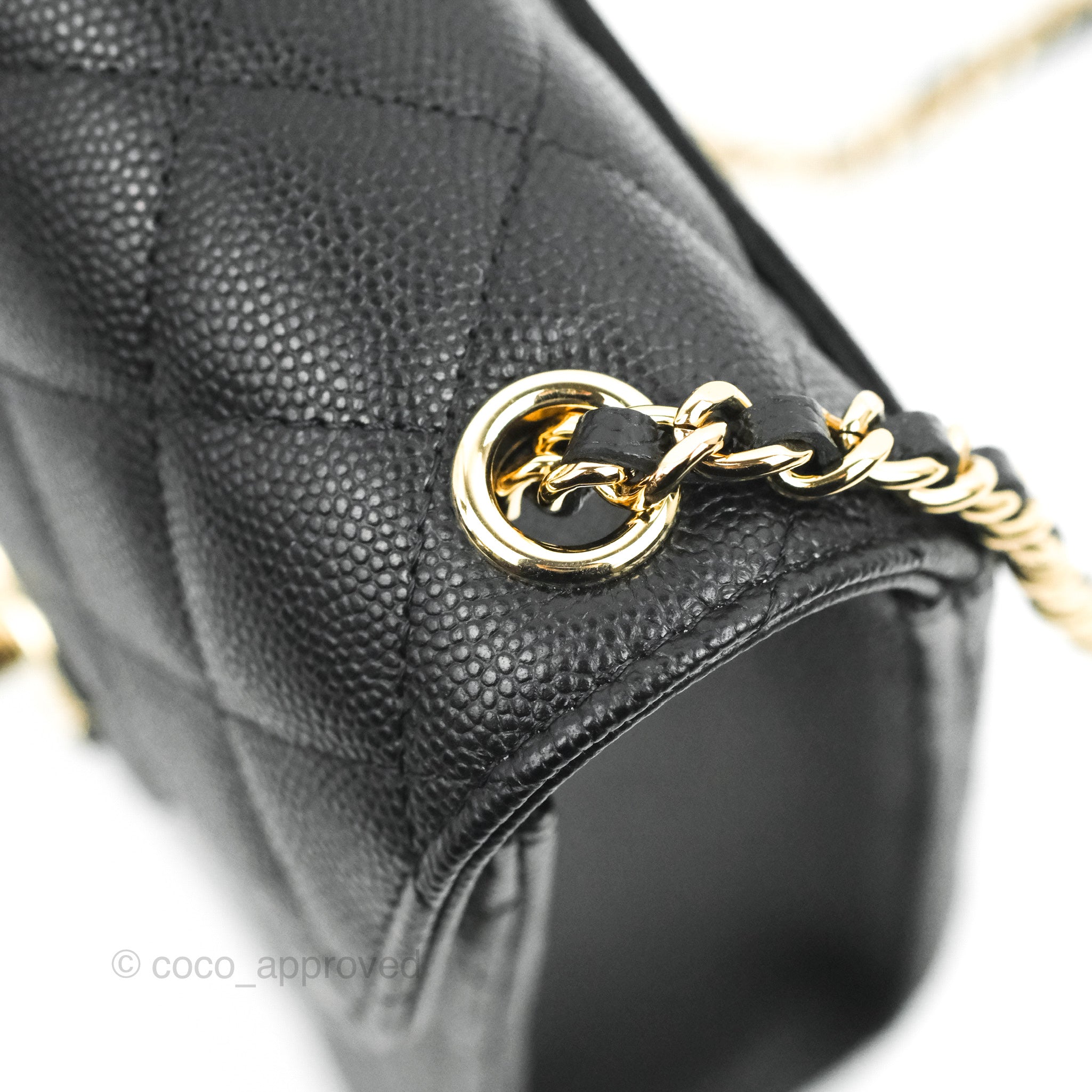 Chanel Classic Quilted Phone Holder Black Caviar Gold Hardware – Coco  Approved Studio