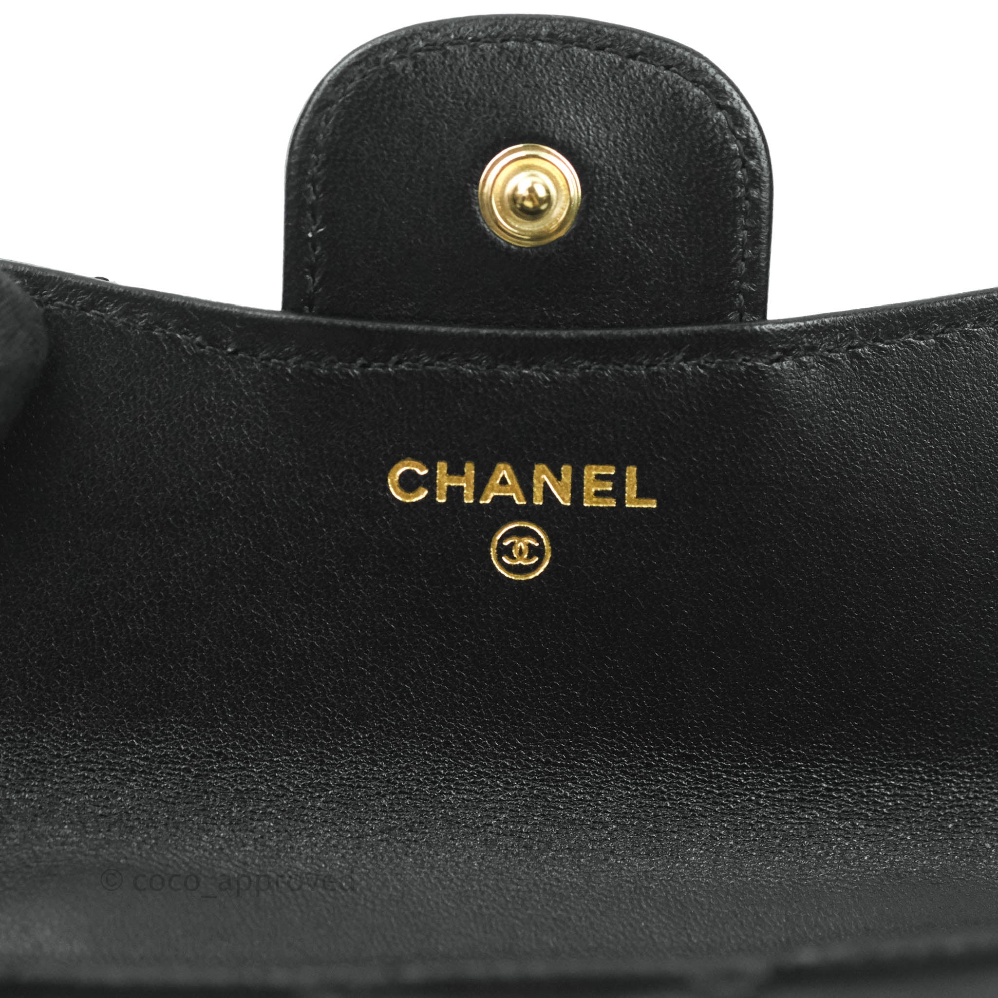 Chanel Classic Zipped Coin Purse Black Caviar Gold Hardware – Coco