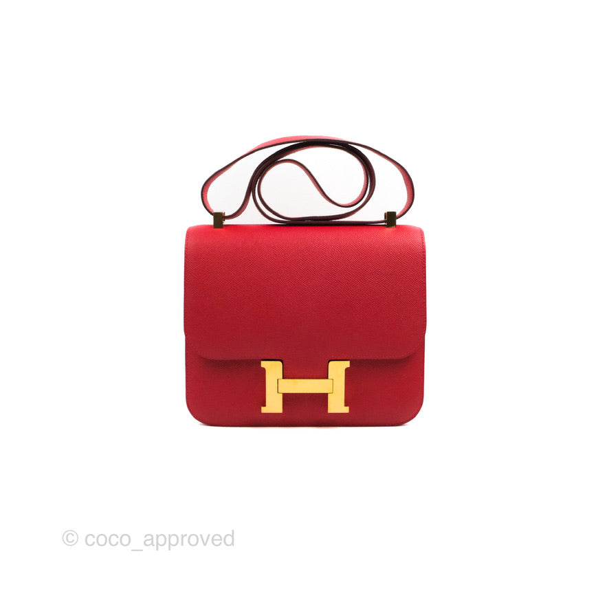 Hermès Constance 24 Rouge Casaque Epsom Gold Hardware