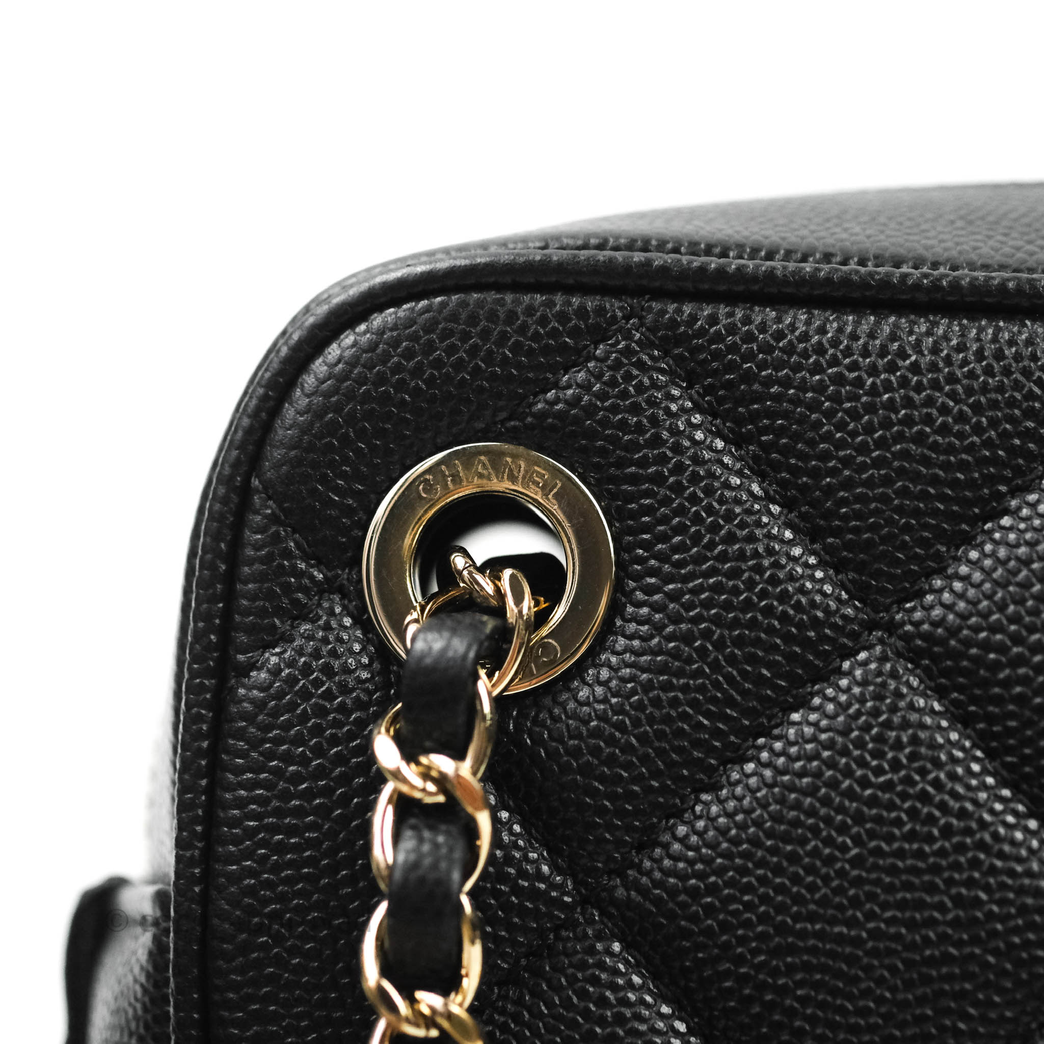 Sold at Auction: Chanel Black and Champagne Chevron Quilted Camera Bag