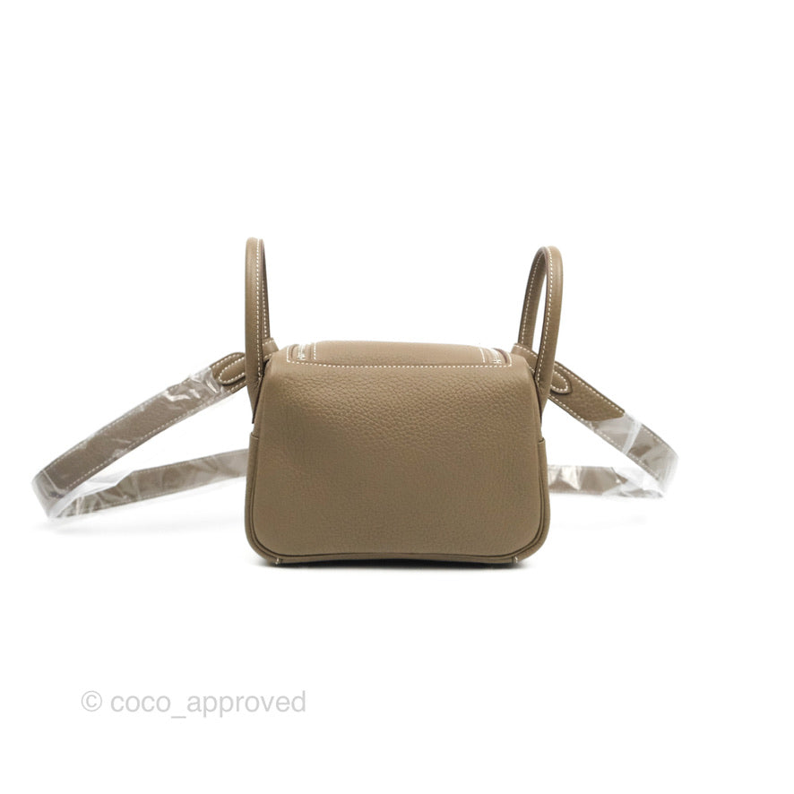 Etoupe Taurillon Clemence Mini Lindy Palladium Hardware, 2022, Handbags &  Accessories, 2022