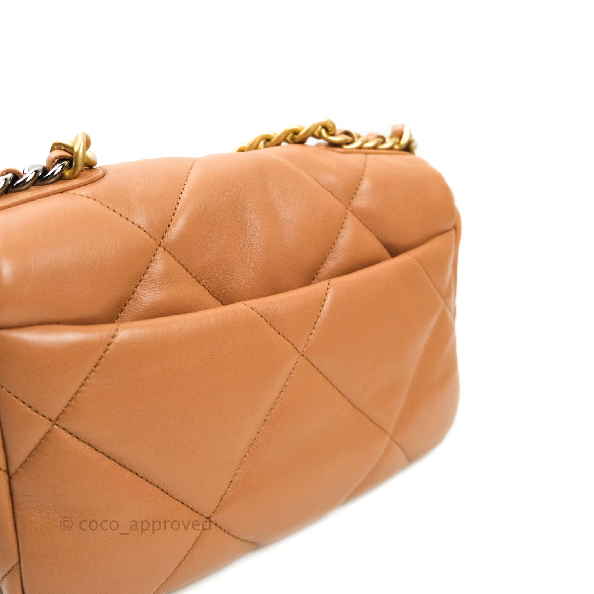 Chanel 19 Flap Bag - Beige Quilted Lambskin Handbag