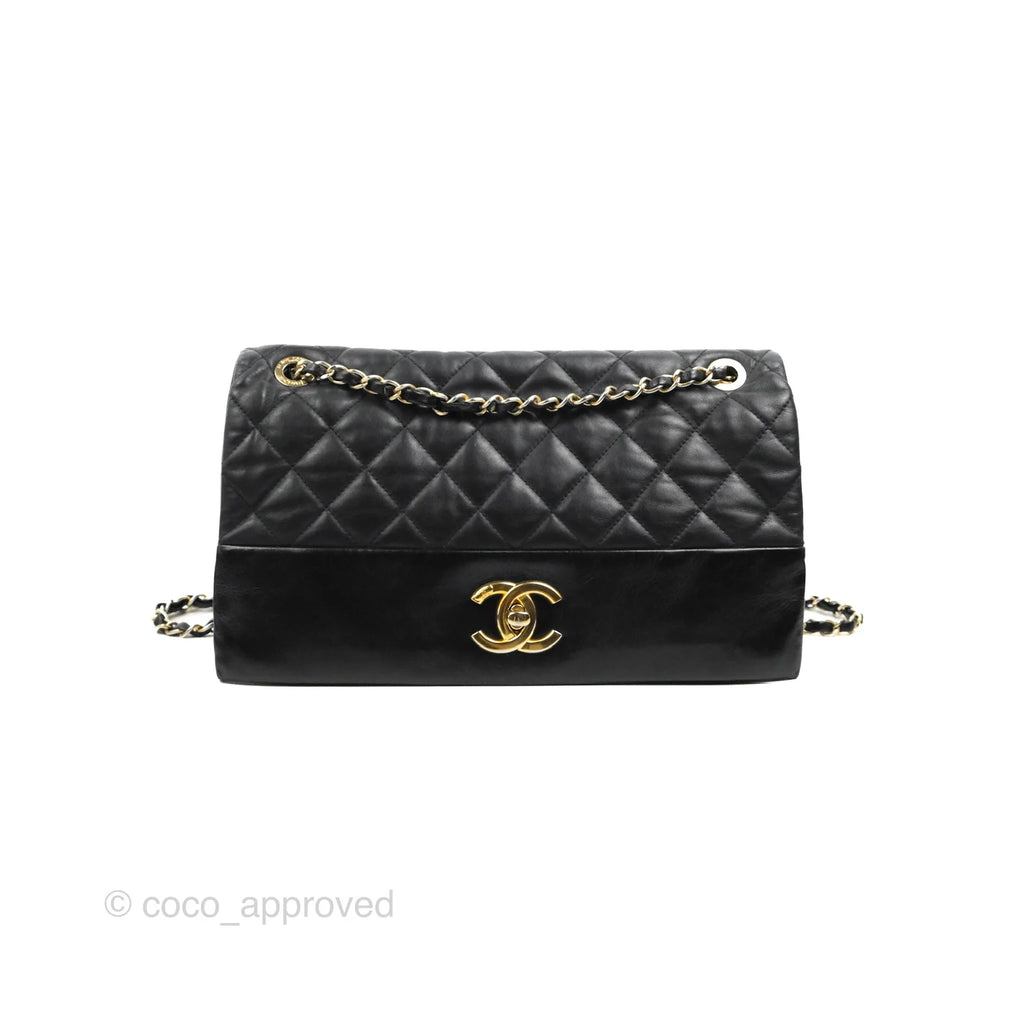 NEW CHANEL CLASSIC GREY GRAINED CALFSKIN GOLD HARDWARE DOUBLE FLAP