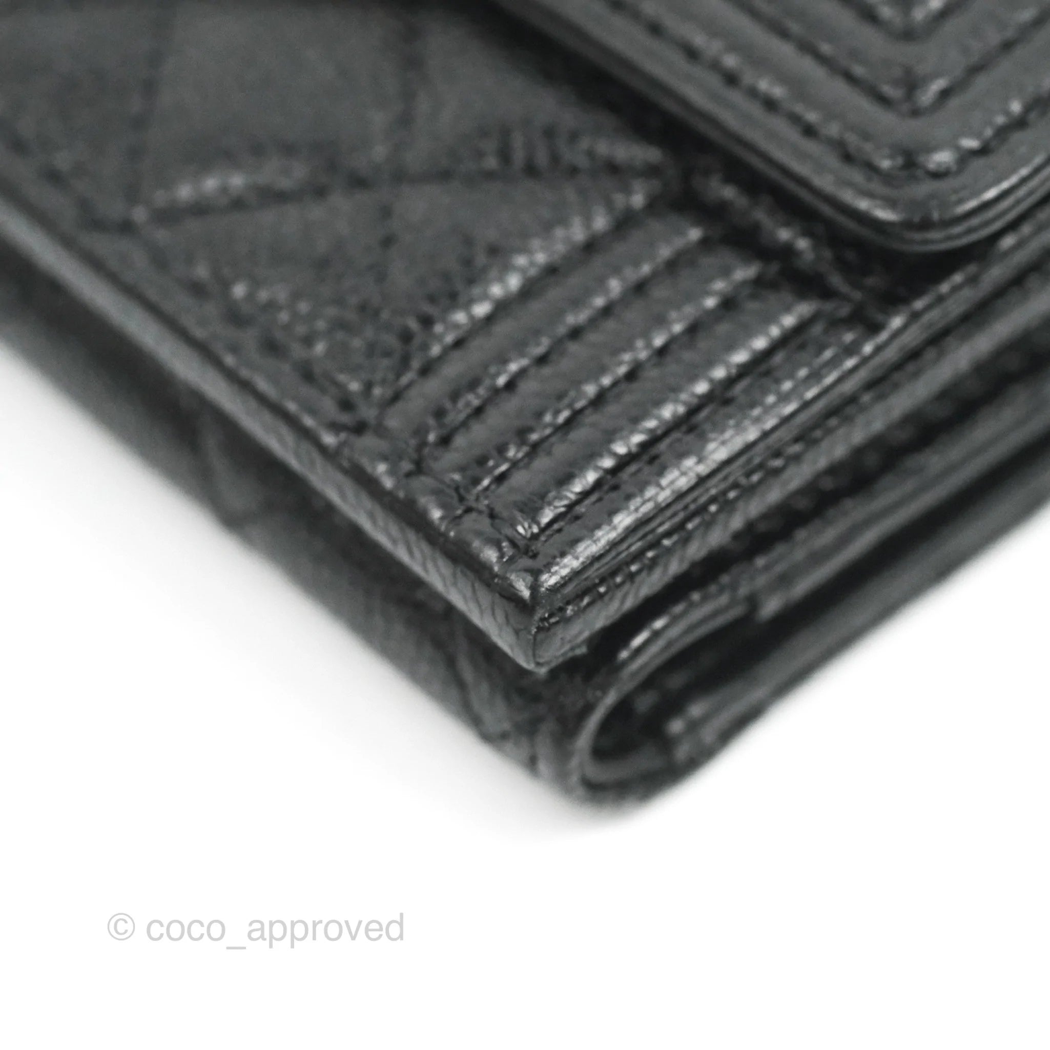 Chanel Quilted Small Boy Flap Wallet Black Caviar Gold Hardware