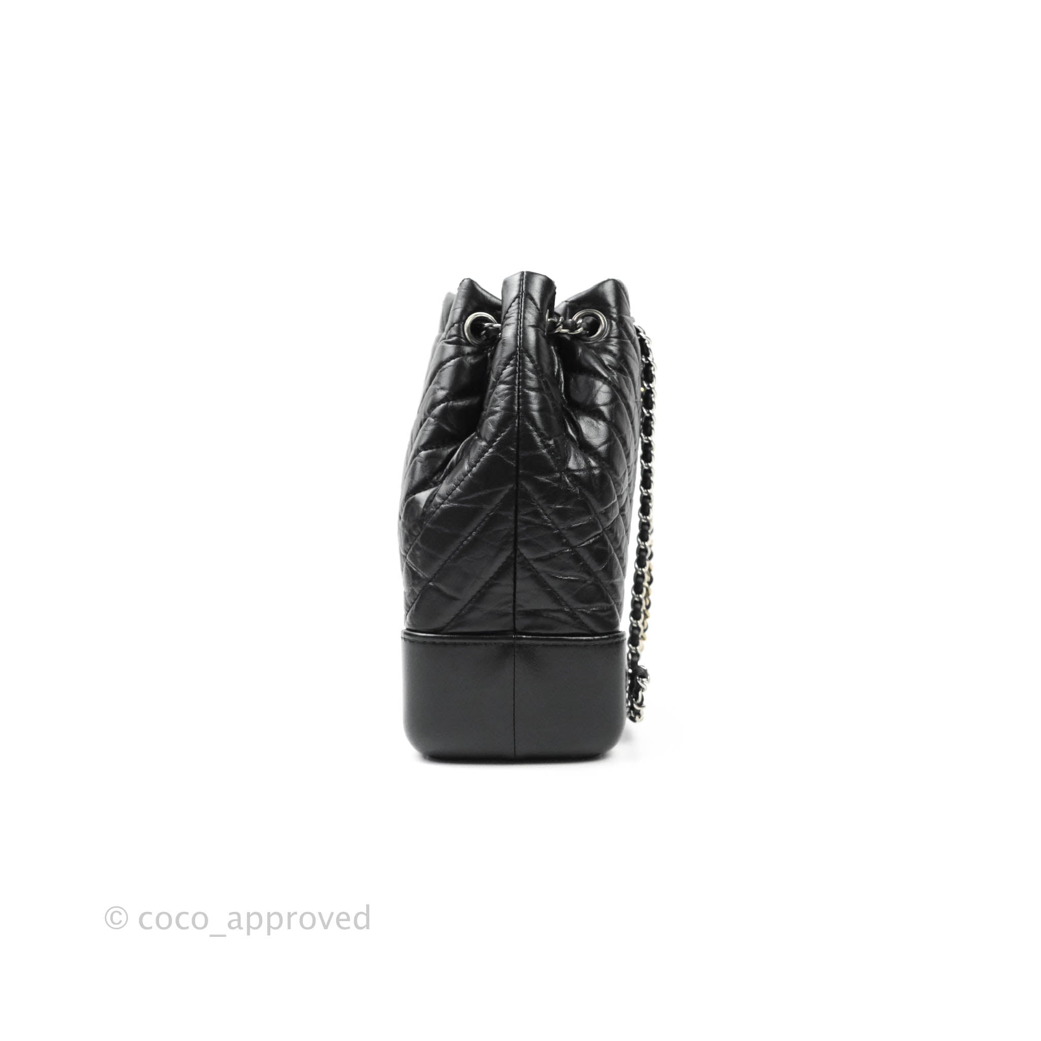 Chanel Gabrielle Backpack Chevron Aged Calfskin Small Black 131767427