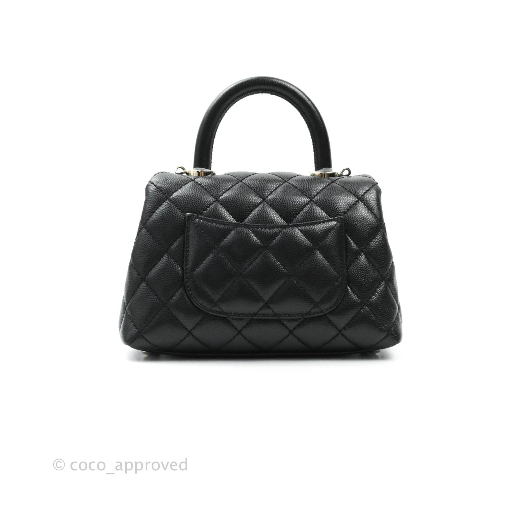 Chanel Extra Mini Coco Handle Quilted Black Caviar Gold Hardware – Coco  Approved Studio
